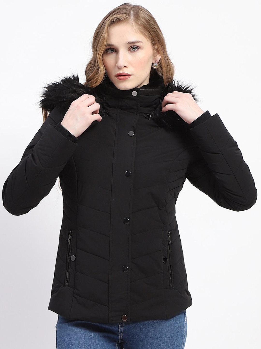 

Madame Women Longline Parka Jacket, Black