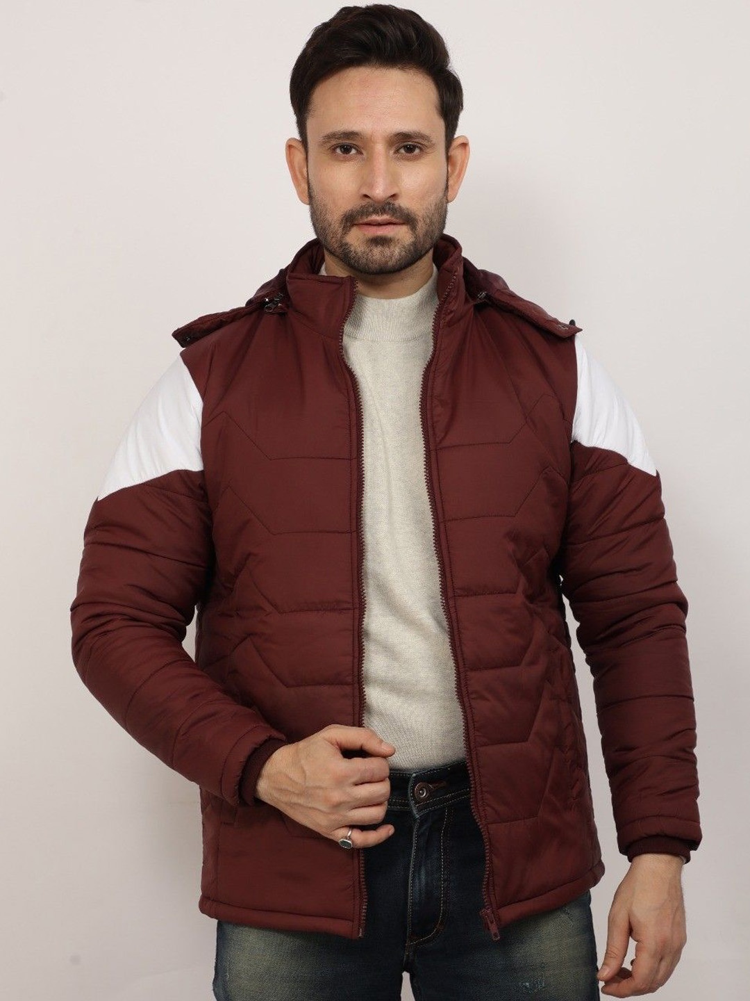 

Klub Fox Men Hooded Padded Jacket, Maroon