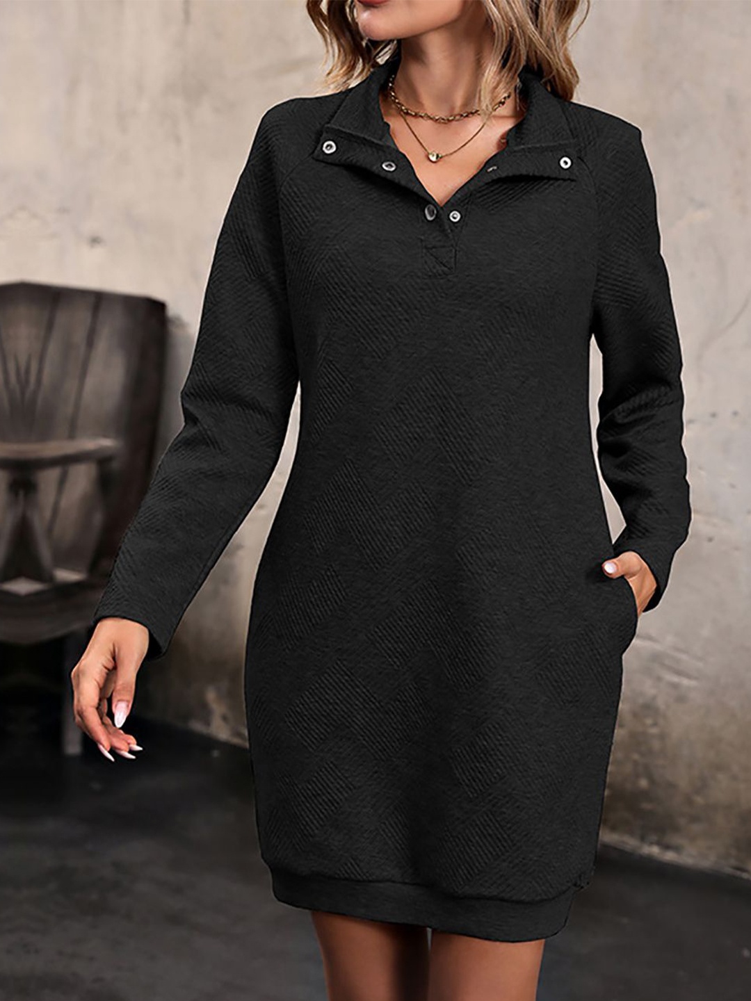 

StyleCast x Revolte Women Shirt Mini Dress, Black