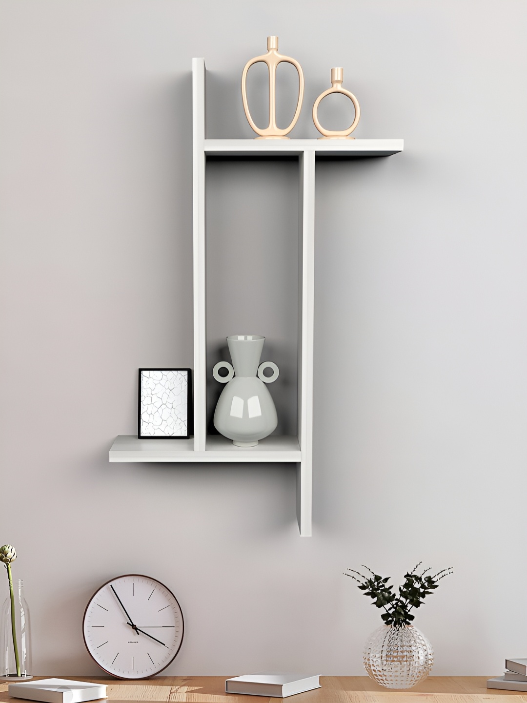 

RANDOM White Engineered Wood Multipurpose Storage Wall Shelf