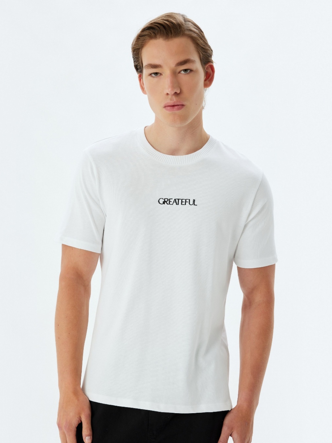 

Koton Men Solid Round Neck Cotton T-shirt, White