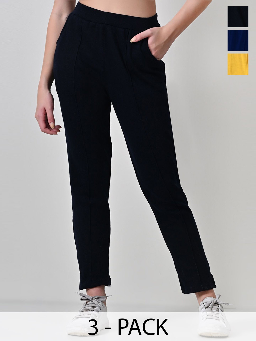 

BAESD Women Relaxed High-Rise Trousers, Black