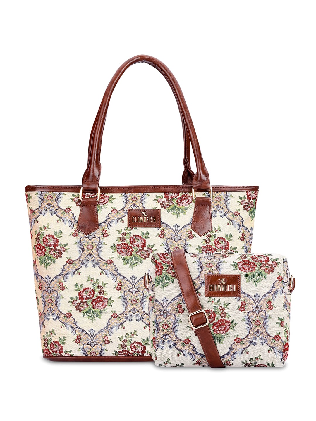 

THE CLOWNFISH Printed Oversized Shopper Tote Bag with Tasselled, Multi