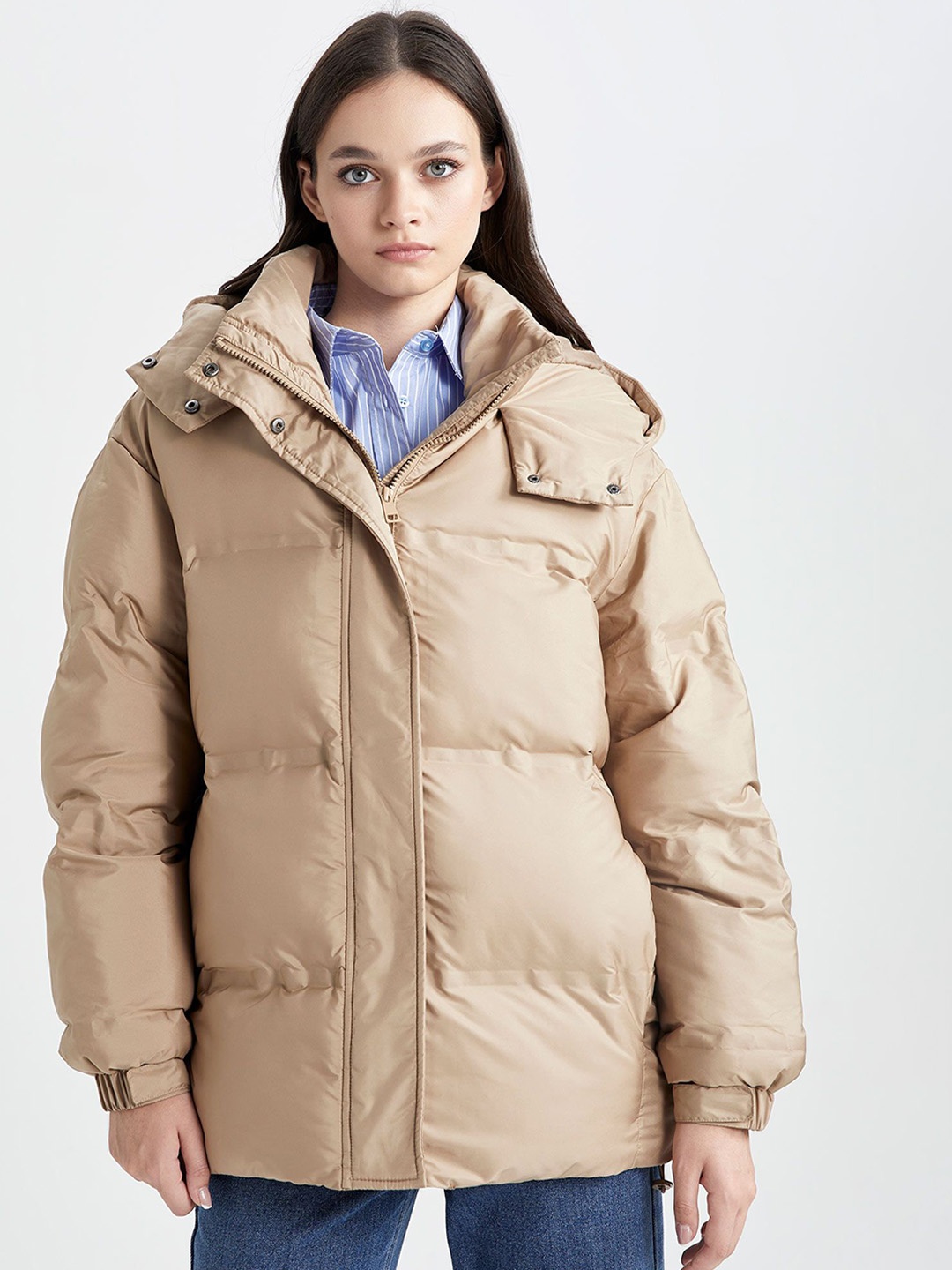 

DeFacto Women Camouflage Longline Puffer Jacket, Na