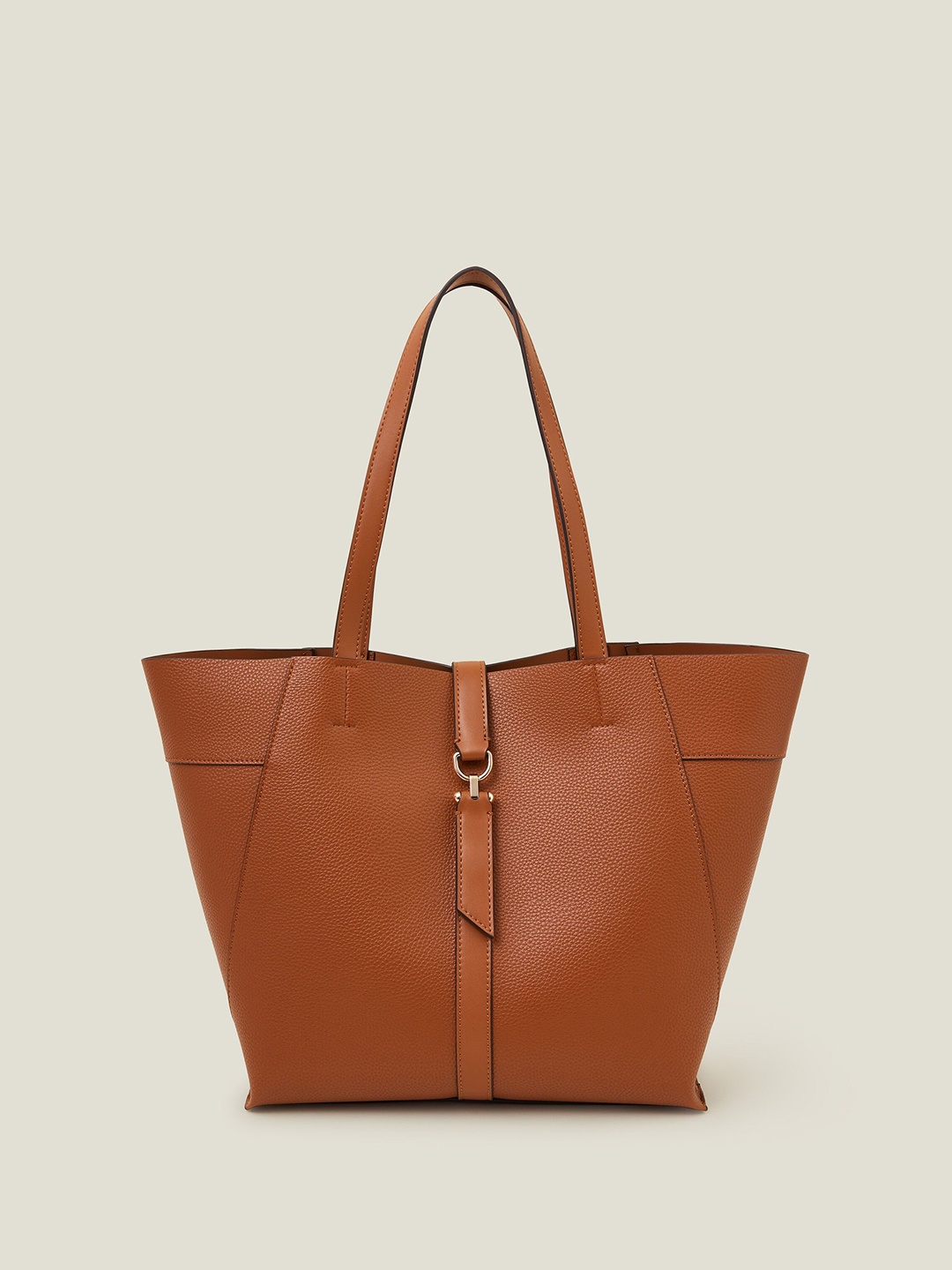 

Accessorize PU Structured Tote Bag, Tan