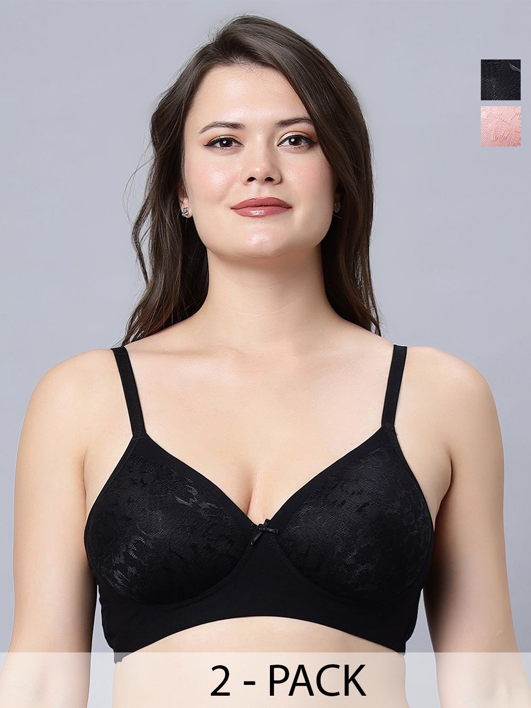 

In Care Women Pack Of 2 Full Coverage Heavily Padded Push-up Bra, Black