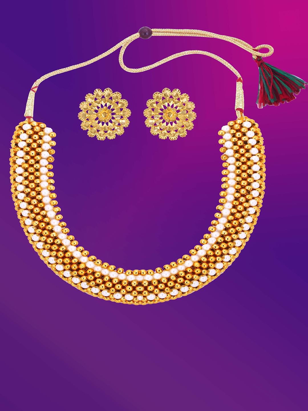 

Lila Gold-Plated Choker Jewellery Set