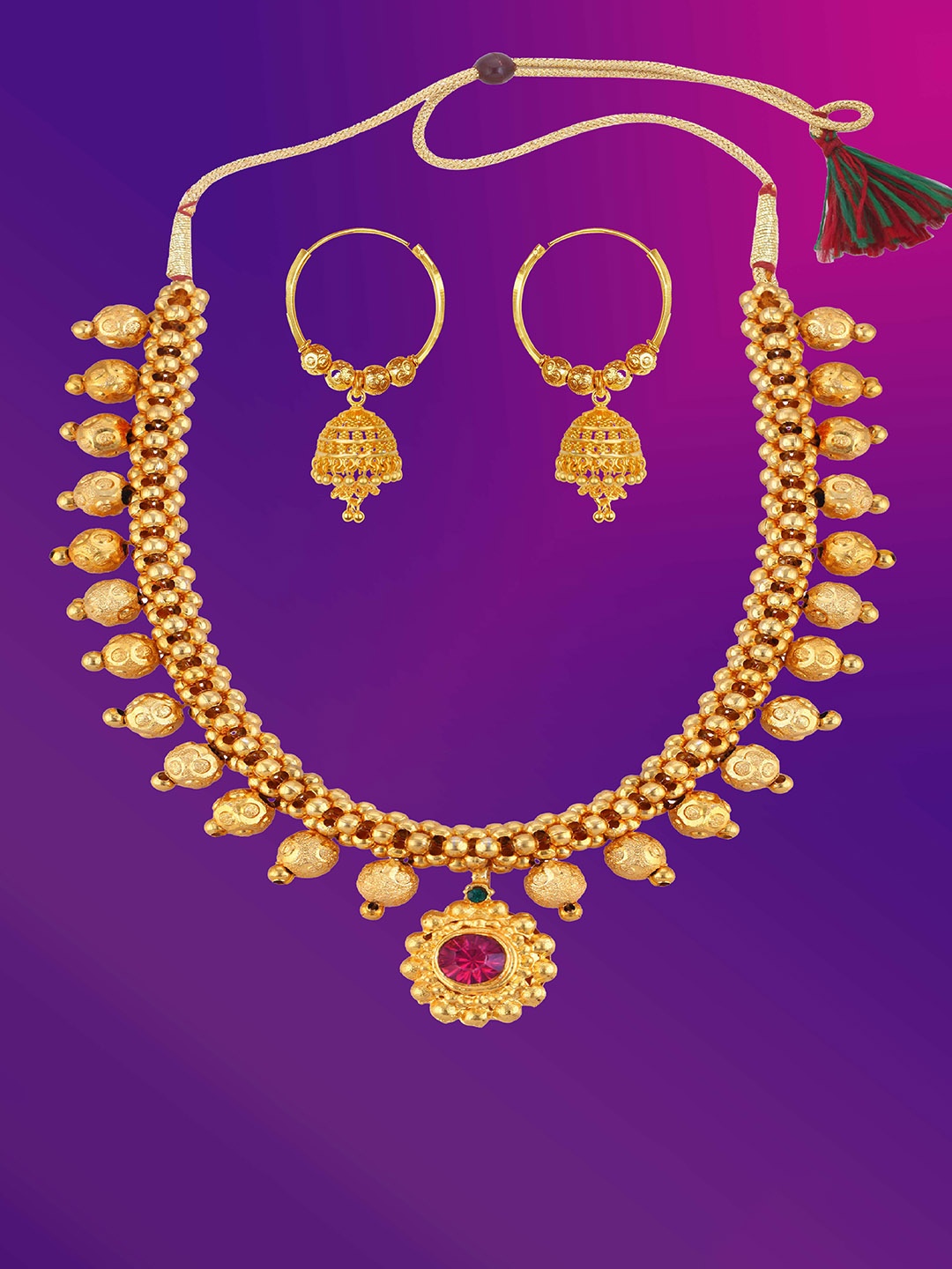 

Lila Thushi Gold Plated choker Jewellery Set