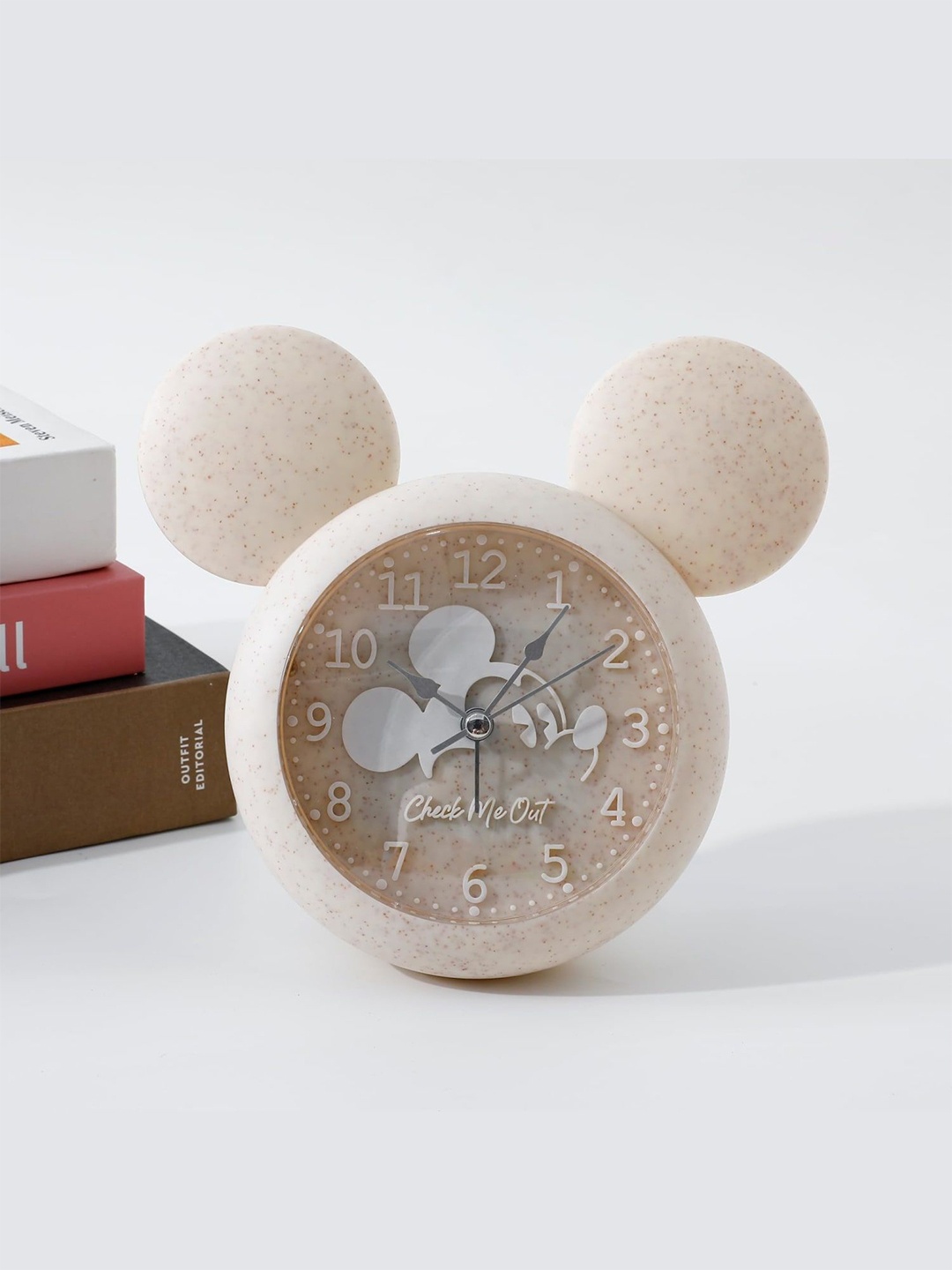 

Kuber Industries Beige & White Analogue Contemporary Table Clock