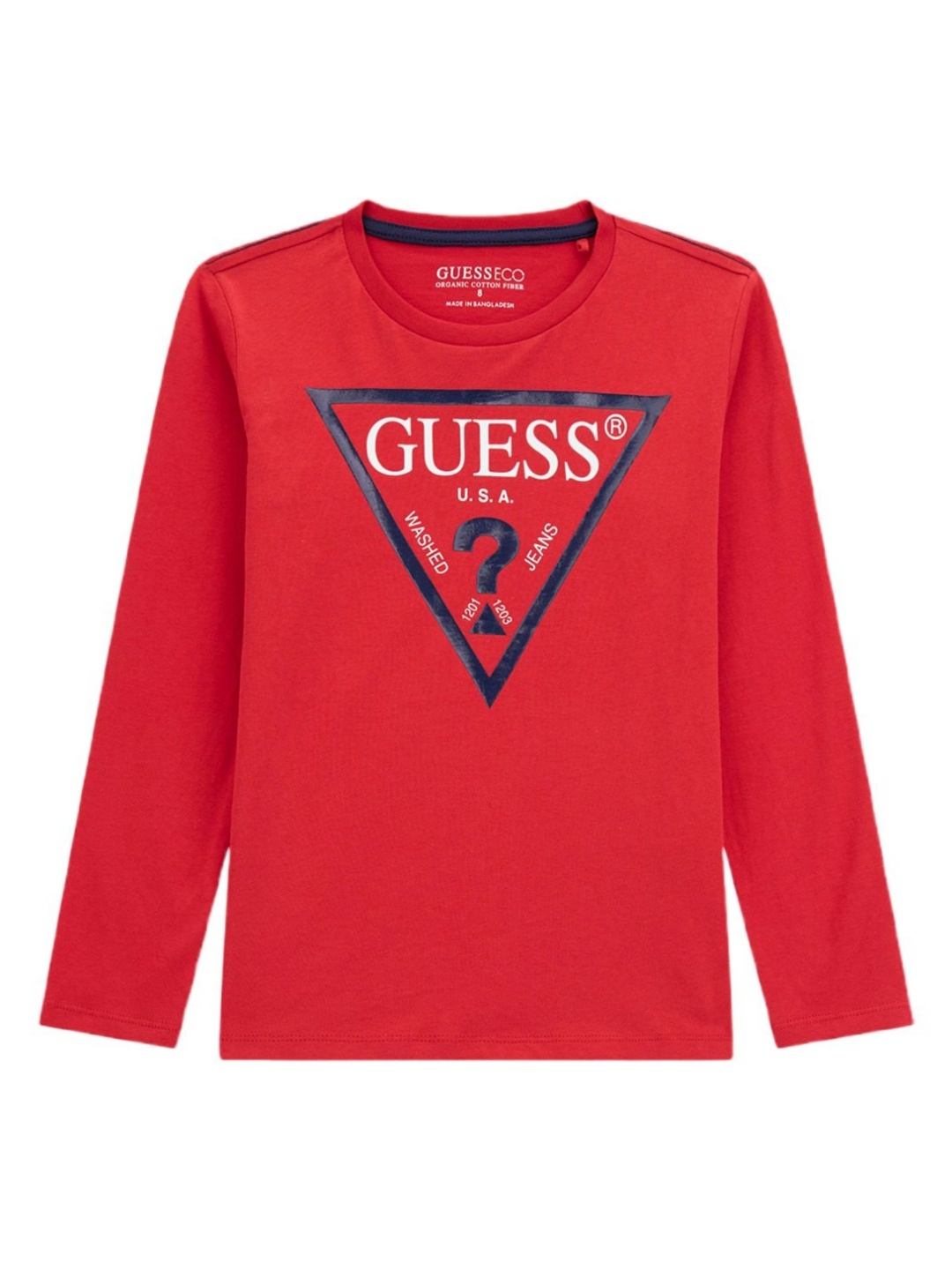 

GUESS kids Boys Graphic Printed Round Neck Cotton T-shirt, Red