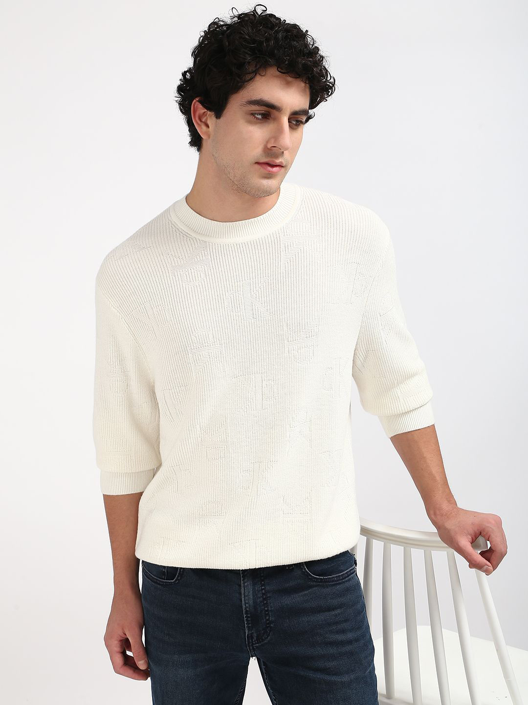 

Calvin Klein Jeans Men Long Sleeves Pullover, Beige