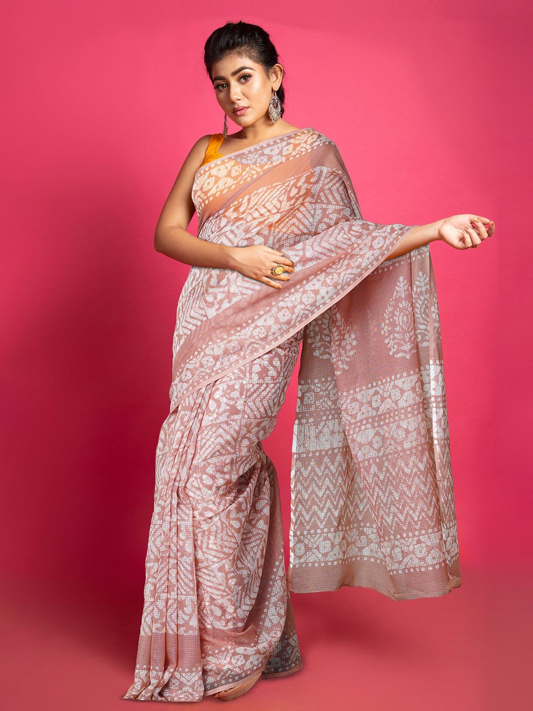 

Unnati Silks Ethnic Motifs Printed Kota Saree, Brown