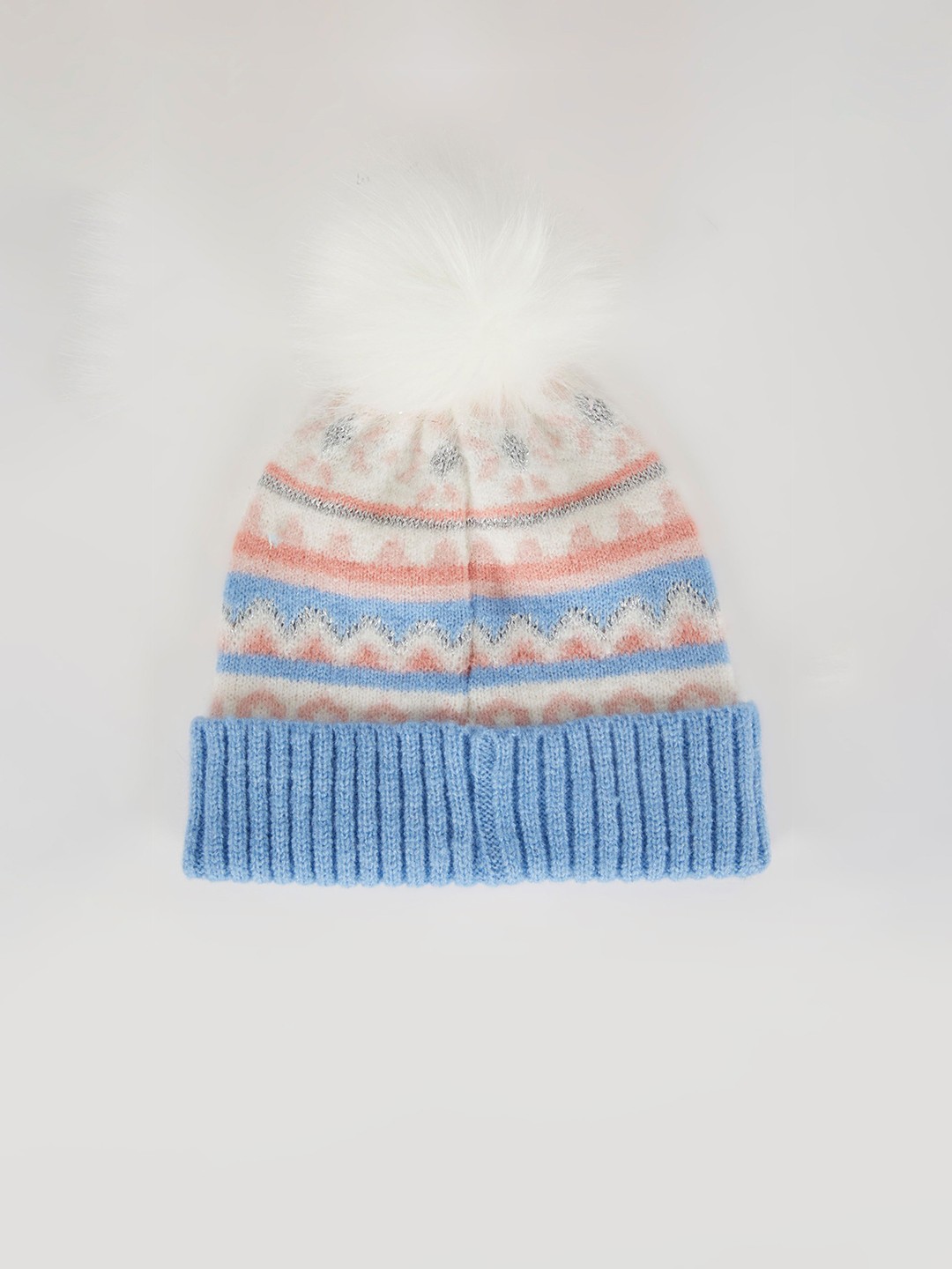 

DeFacto Girls Self Design Beanie, Blue