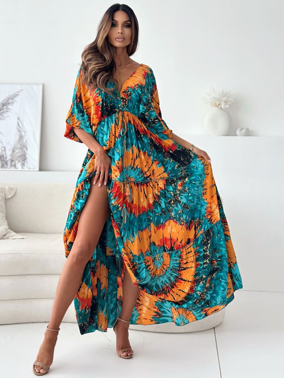 

StyleCast x Revolte Abstract Print Maxi Dress, Green