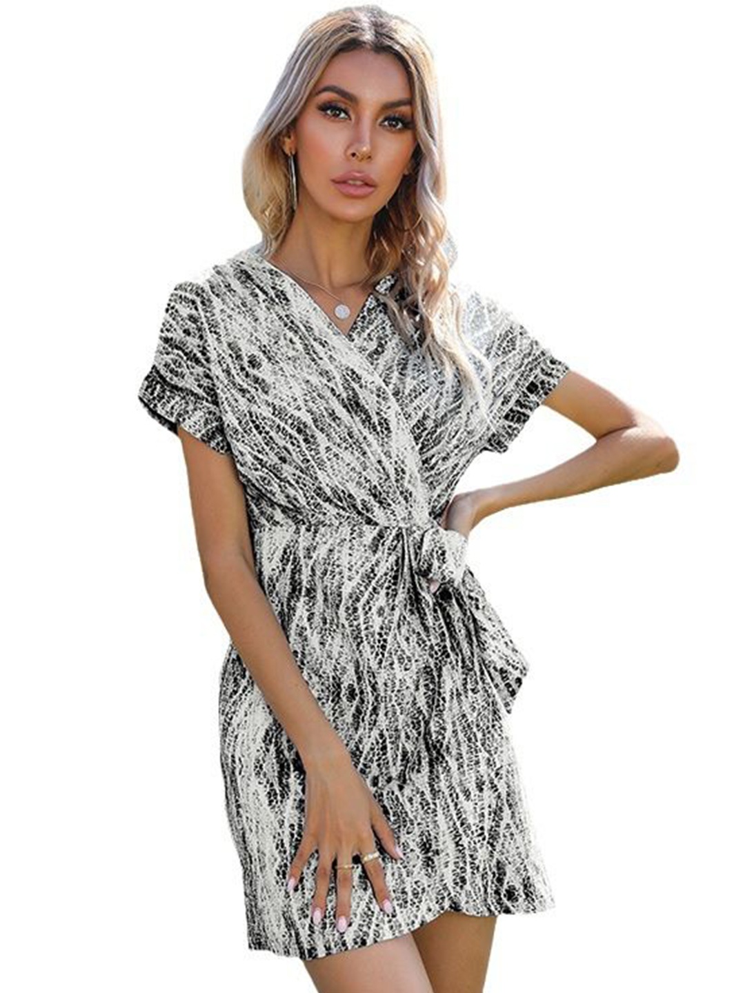 

StyleCast Women Self Design A-Line Mini Dress, White