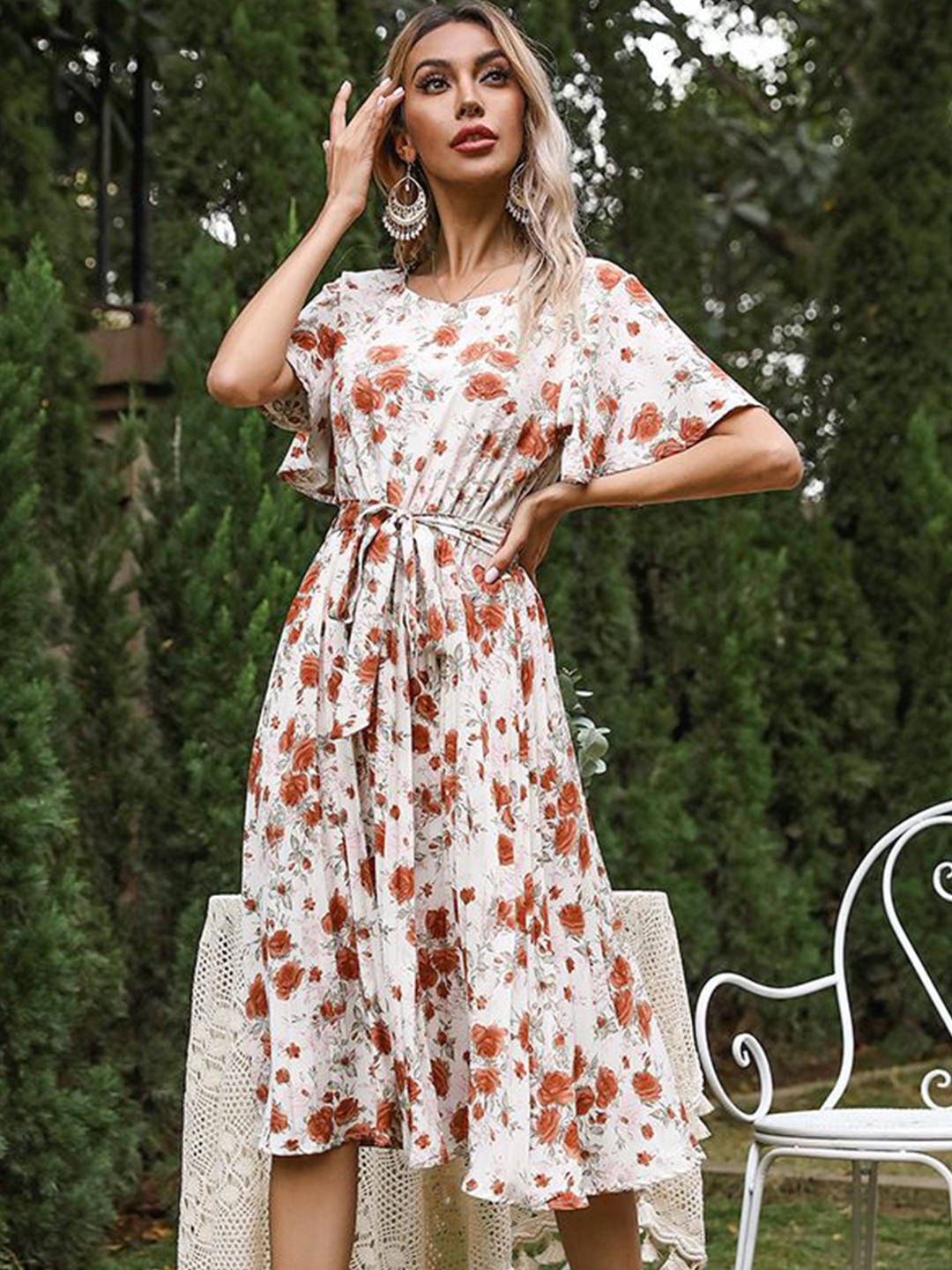 

StyleCast Floral Print Empire Dress, White