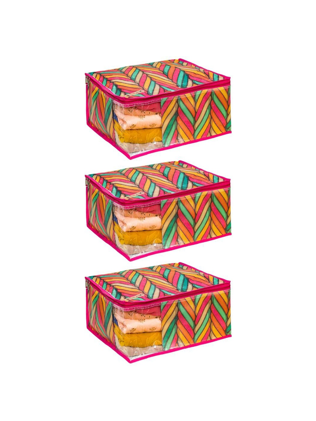 

prettykrafts Red & Green 3 Pieces Printed Multi-Utility organiser