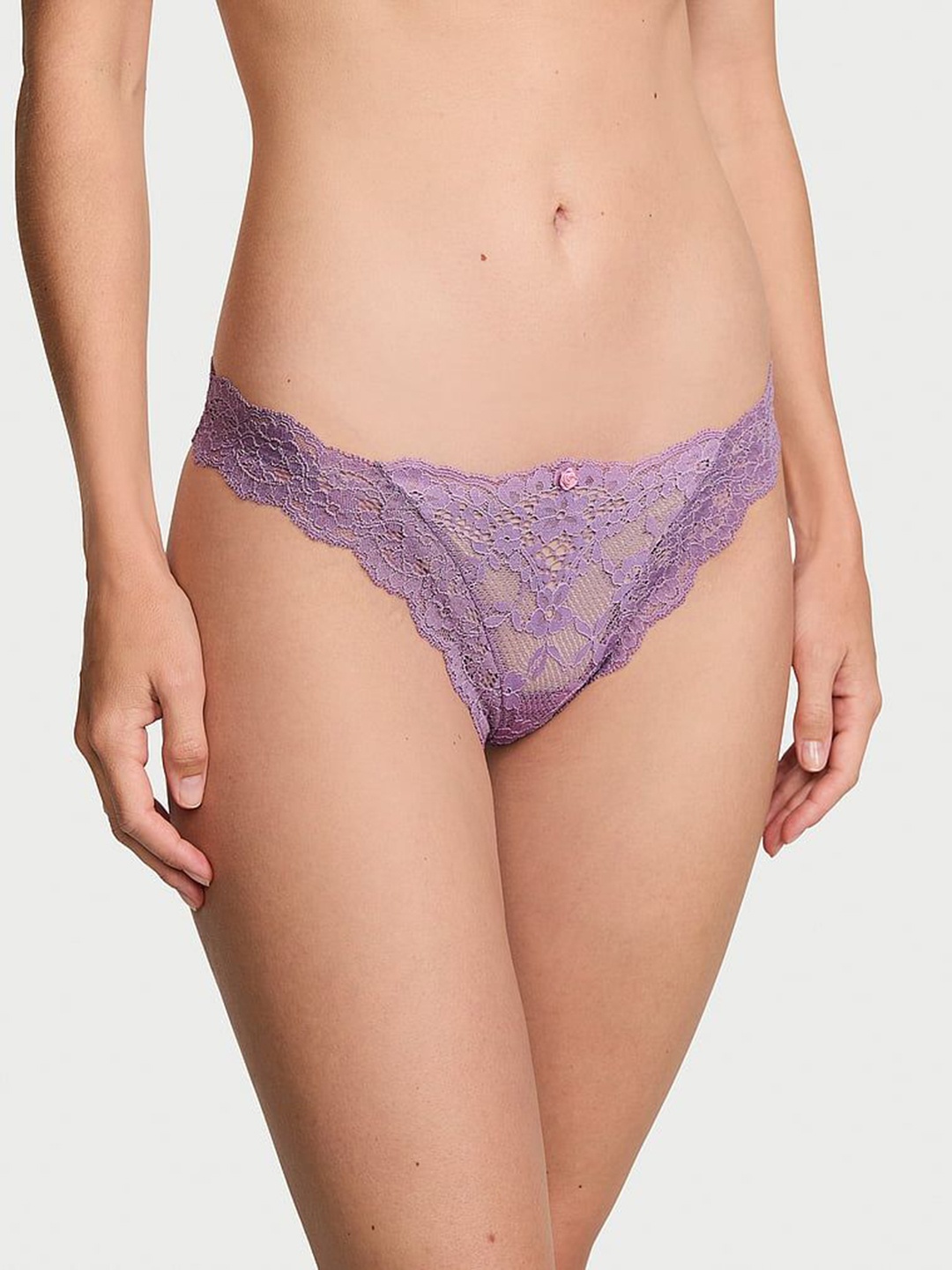 

Victoria's Secret Women Dream Angels Lace Thongs Briefs 1125066901P2, Purple