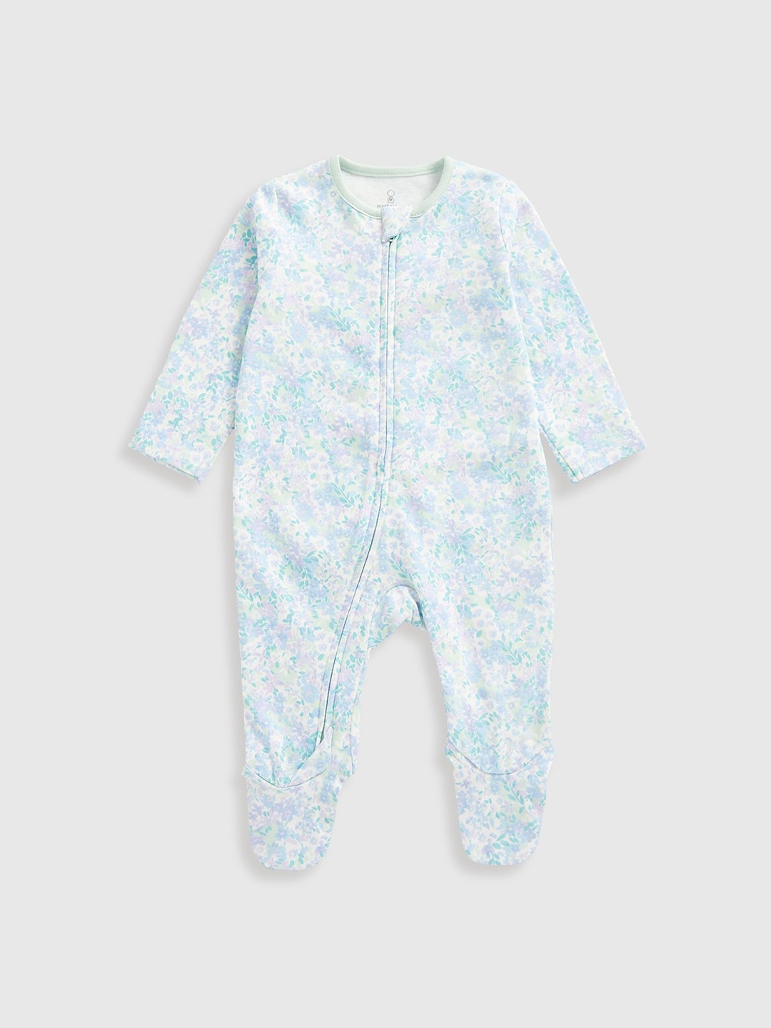 

mothercare Girls Printed Cotton Sleepsuit, White