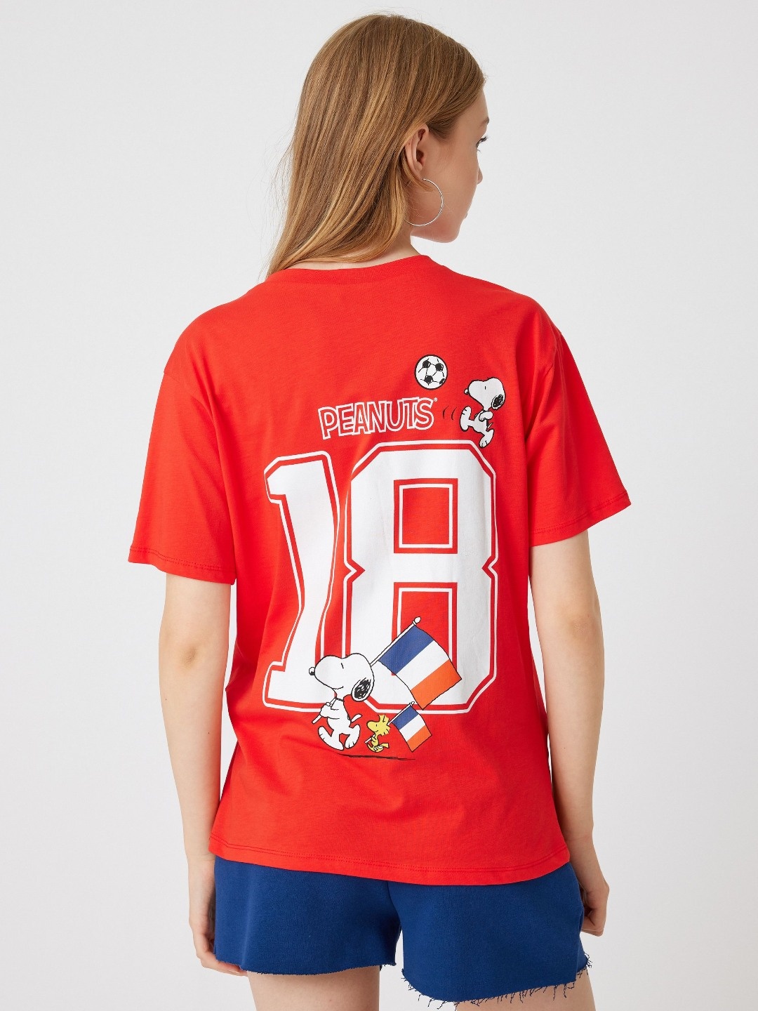

Koton Women Varsity Printed Cotton T-shirt, Red