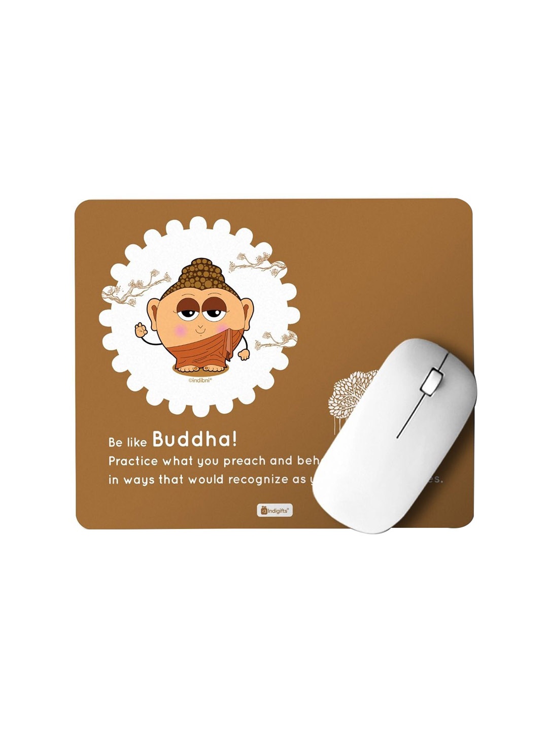 

Indigifts Brown & White Printed Mouse Pad Organisers