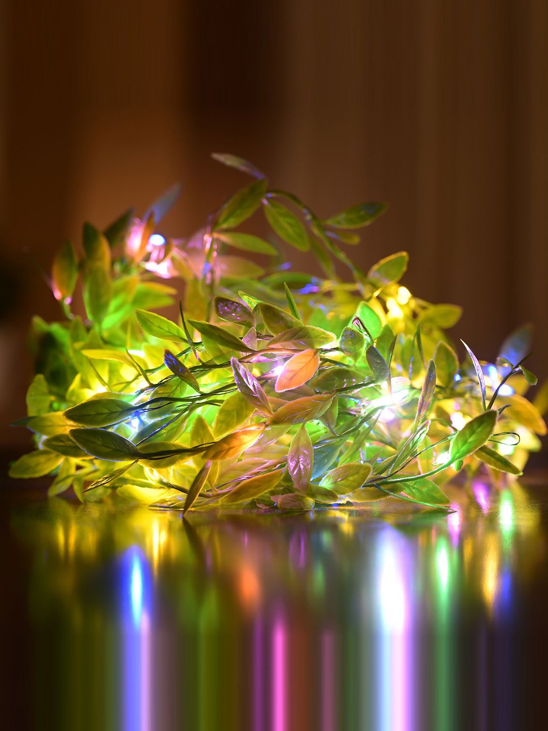 

Kuber Industries Green LED Leaf Shape String Lights