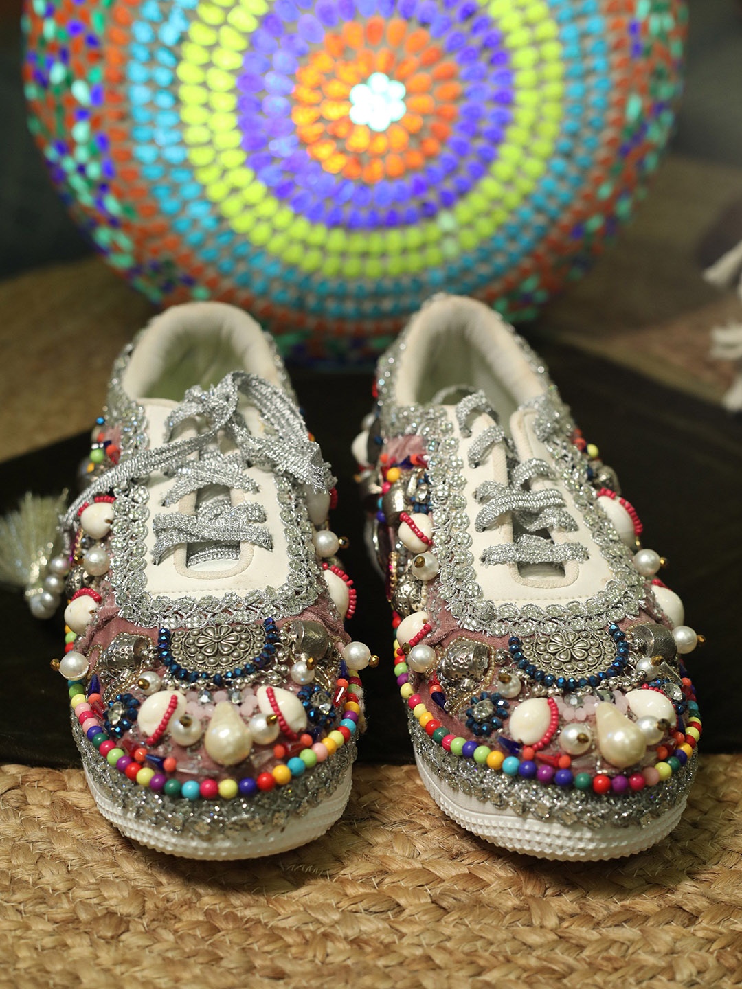 

ALL ABOUT TOE Women Woven Design Leather Sneakers, Pink