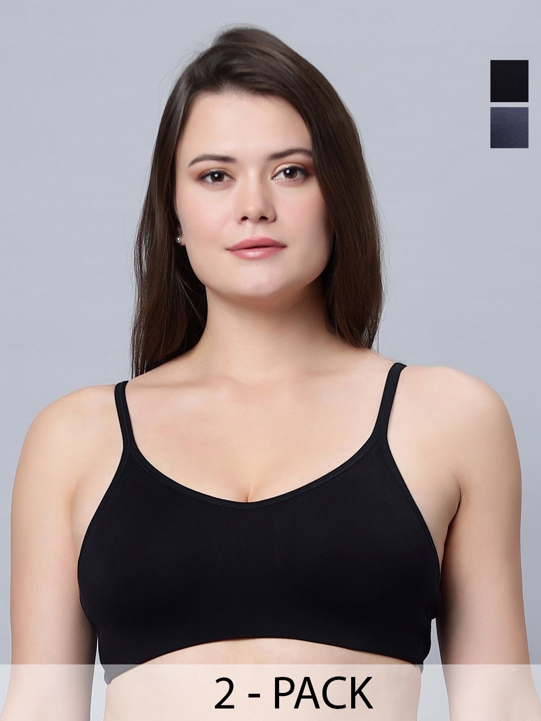 

In Care Women Pack of 2 Full Coverage Workout Bra, Black