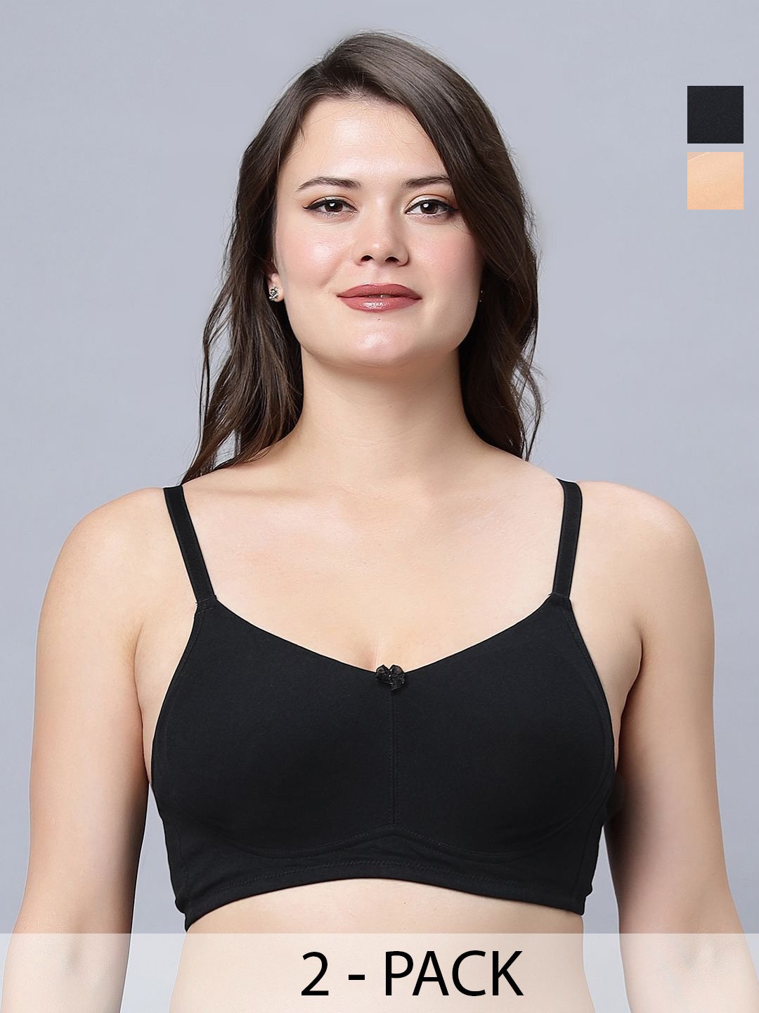 

In Care Pack of 2 Solid Full Coverage Bra, Peach