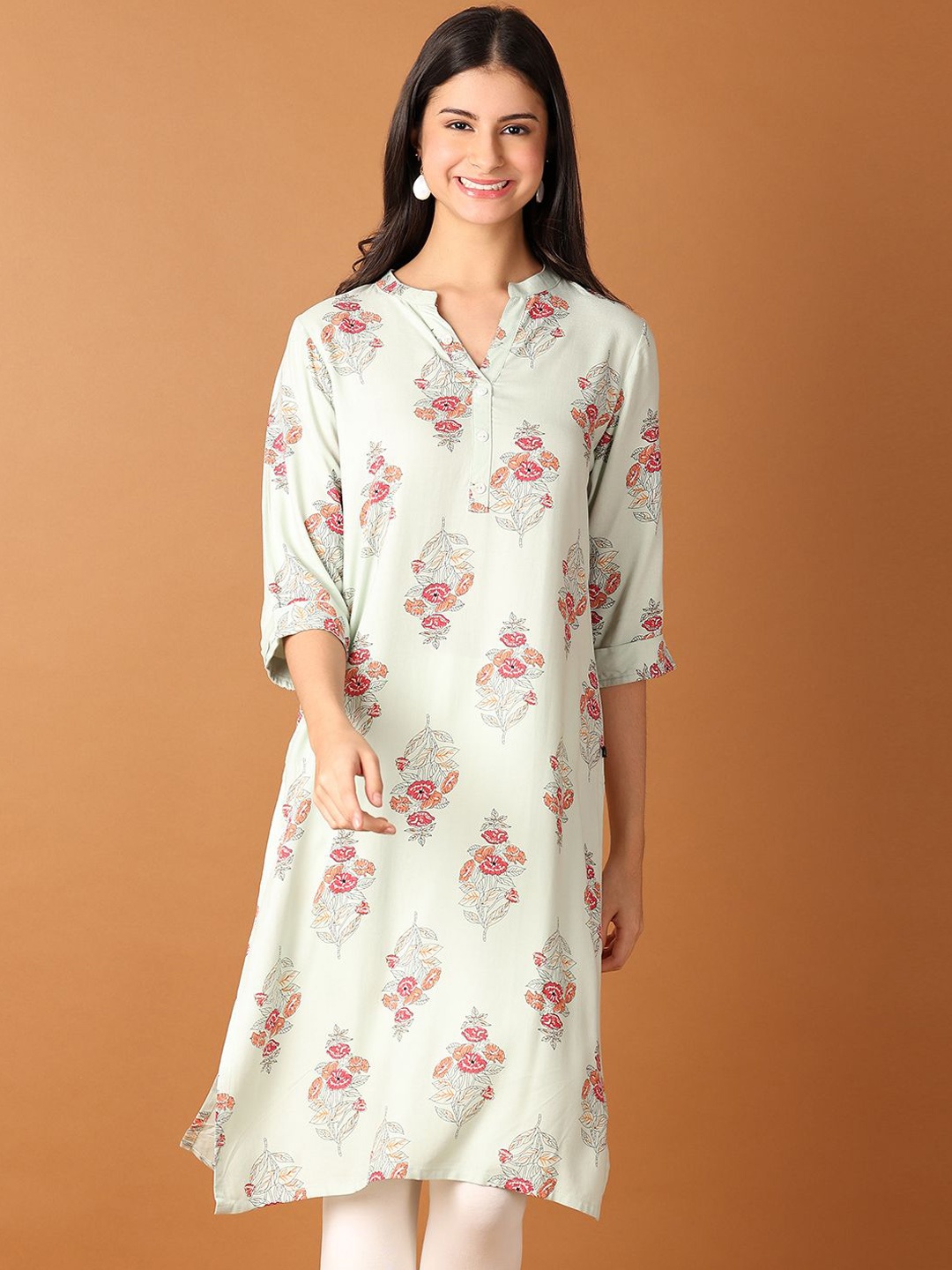 

V-Mart Women Floral Printed Kurta, Green