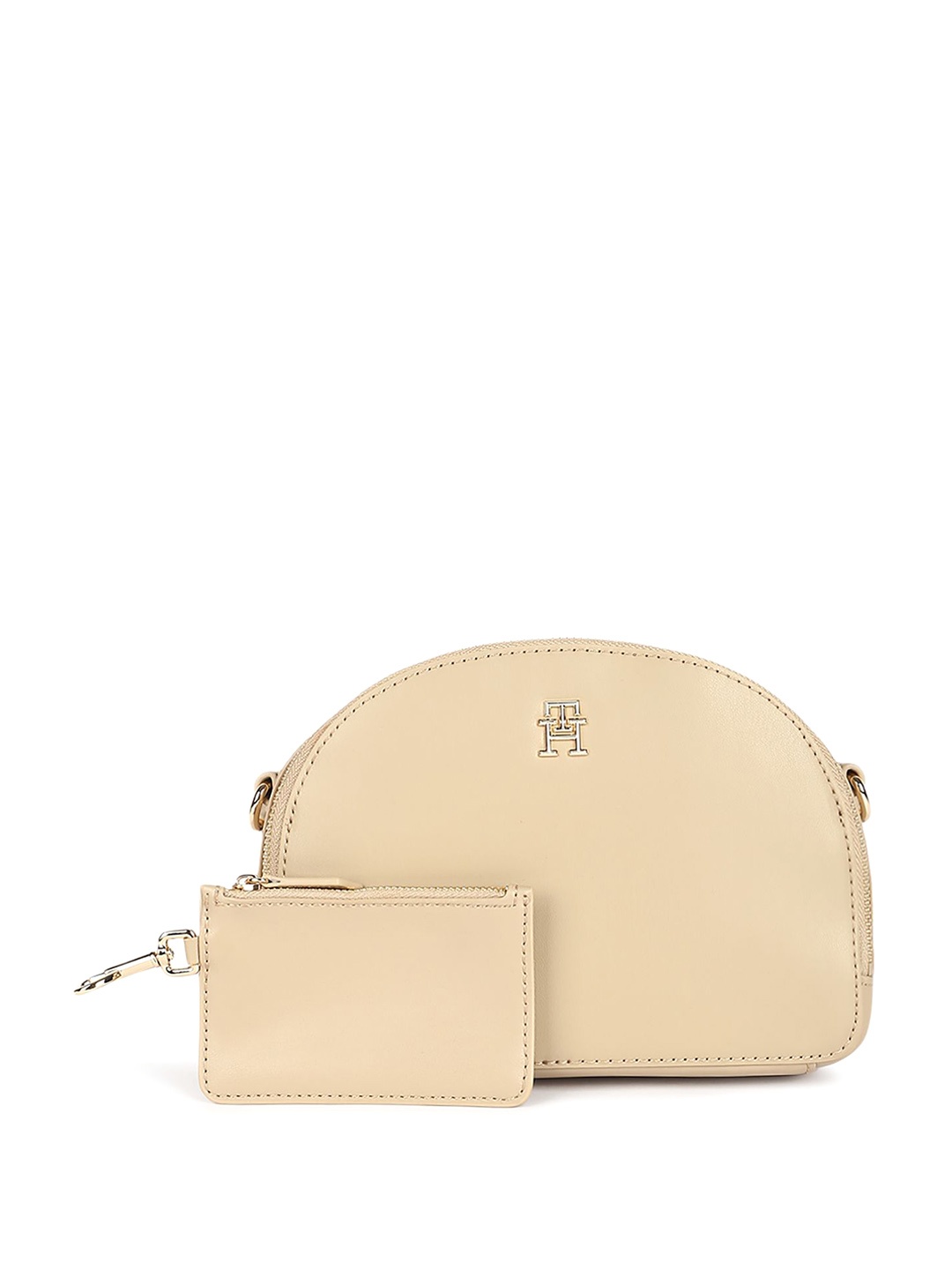 

Tommy Hilfiger Women PU Structured Sling Bag, Beige