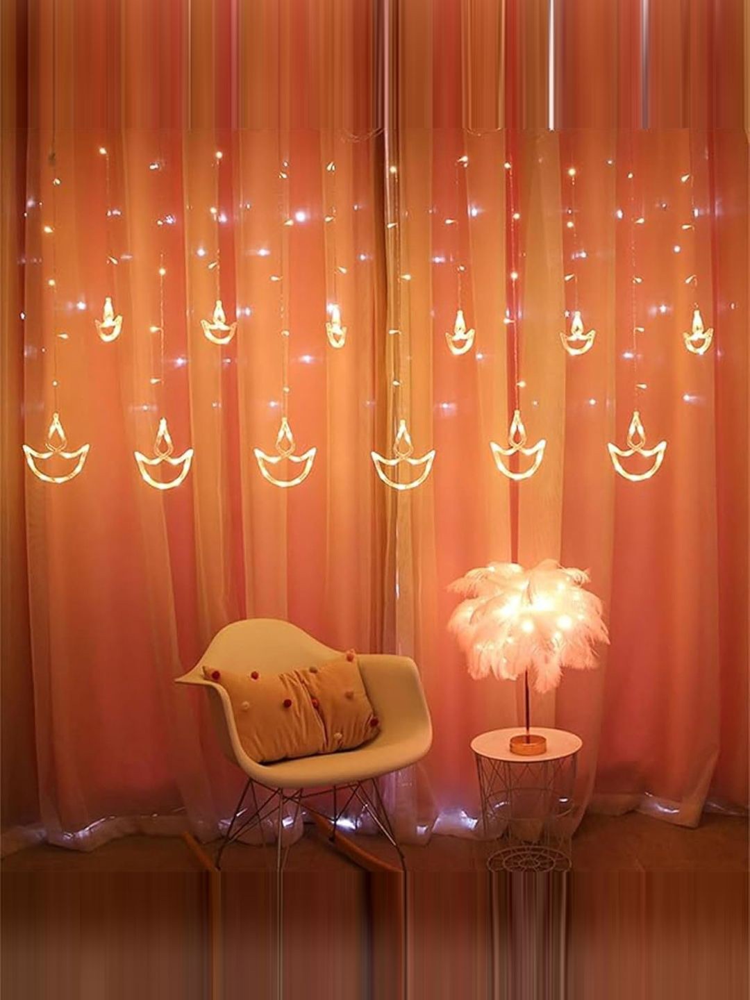 

Kuber Industries White Diya Shape LED String Lights
