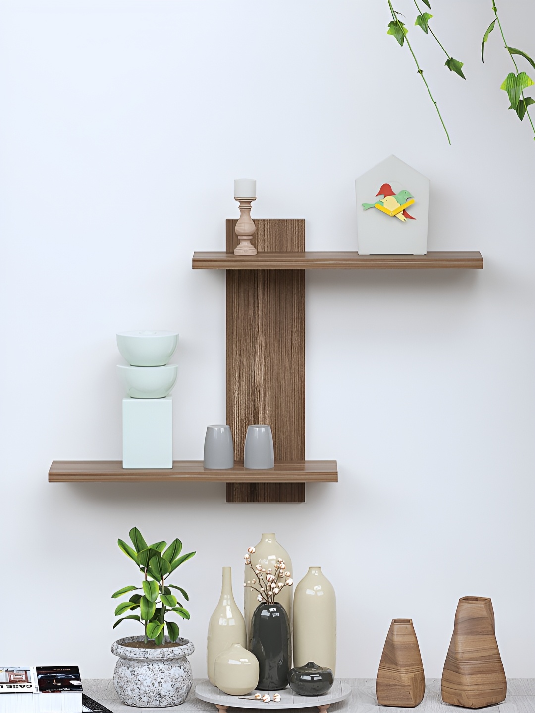 

RANDOM Brown Engineered Wood Wall Shelf