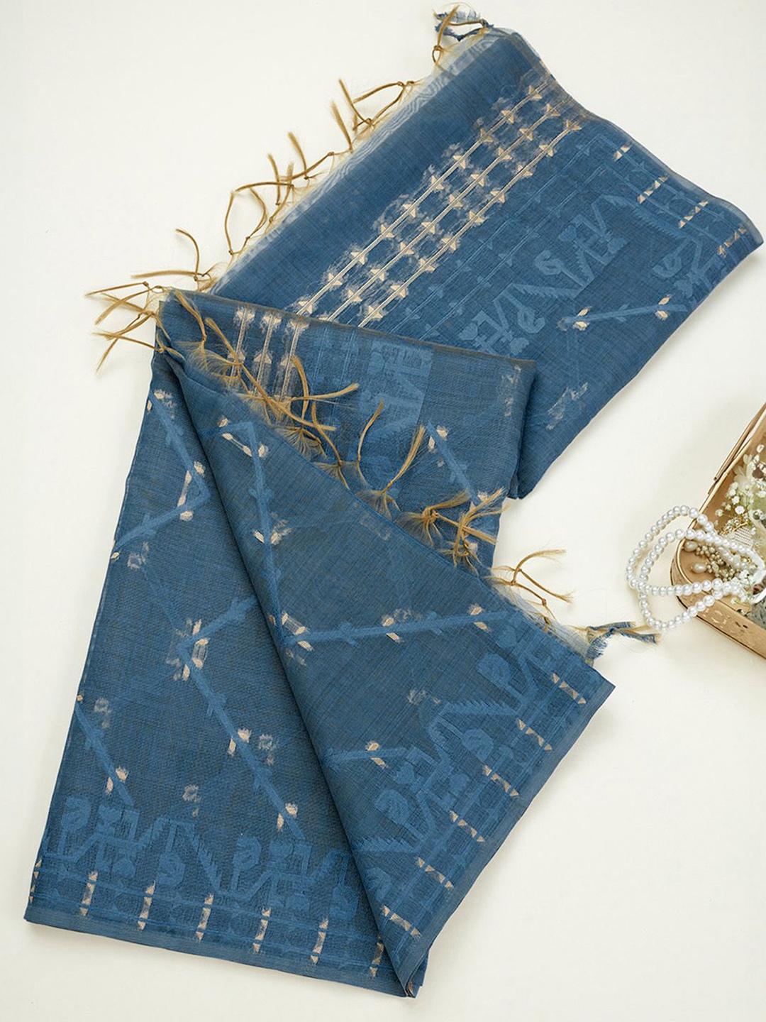 

Soch Ethnic Motifs Woven Design Dupatta, Blue