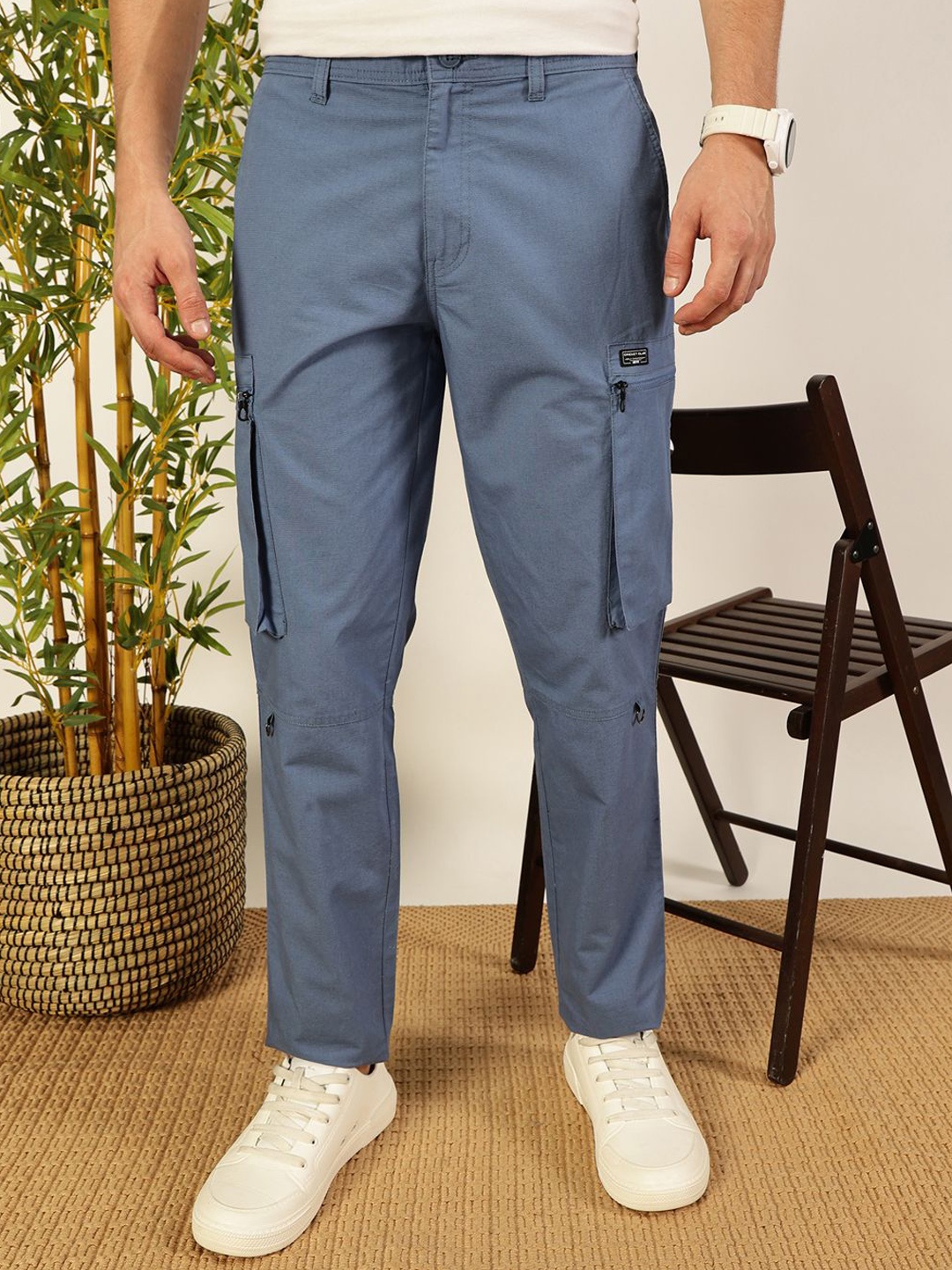 

Thomas Scott Men Smart Easy Wash Cargo Trousers, Blue