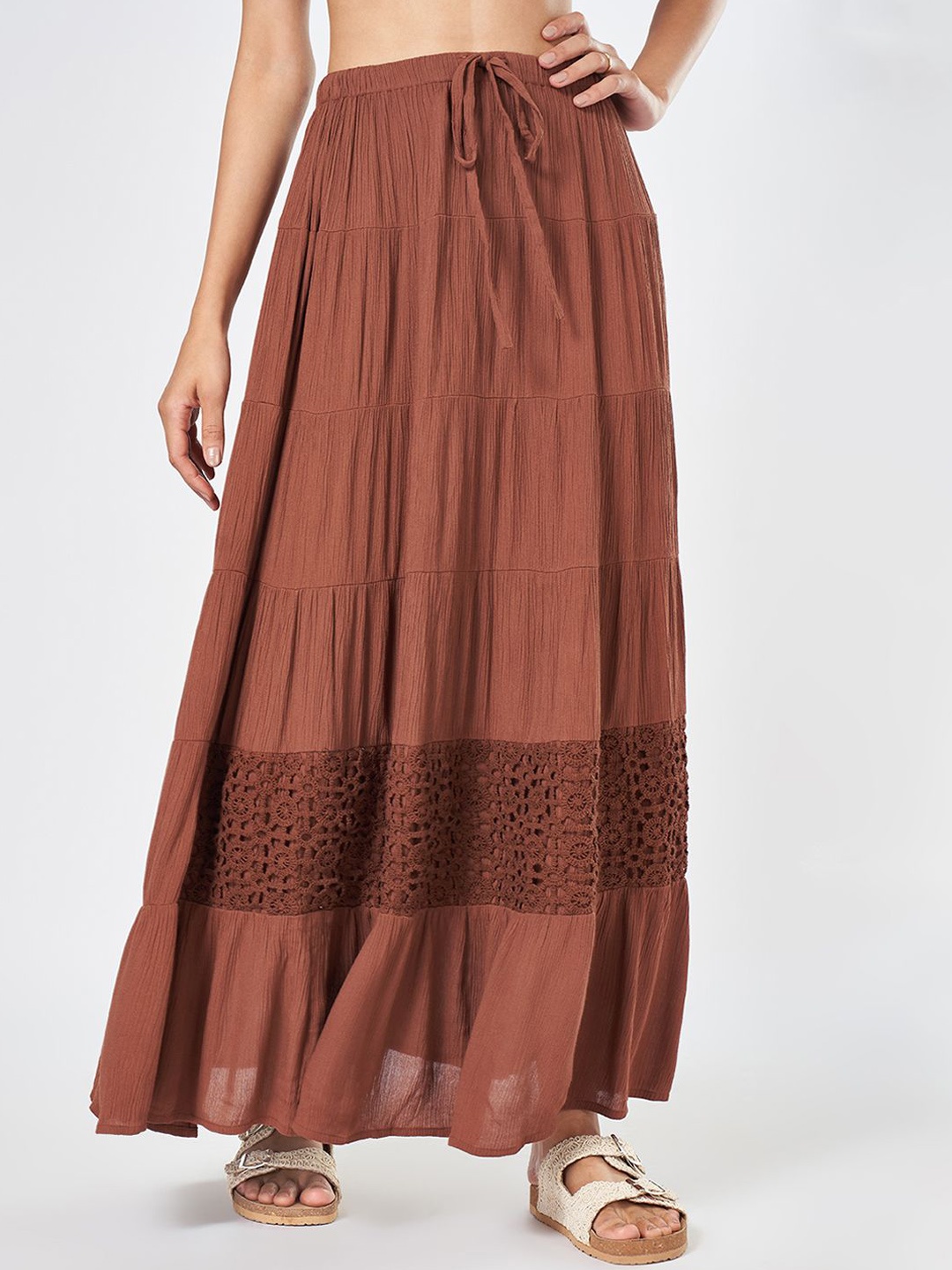 

Honey by Pantaloons Women A-Line Maxi Skirt, Brown