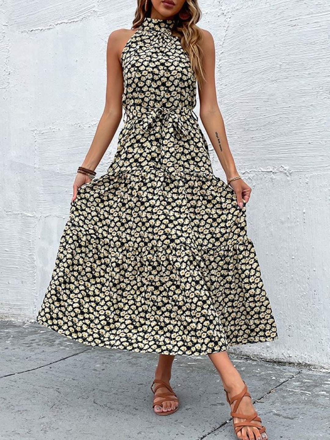 

StyleCast Women Floral Printed Maxi Dress, Black