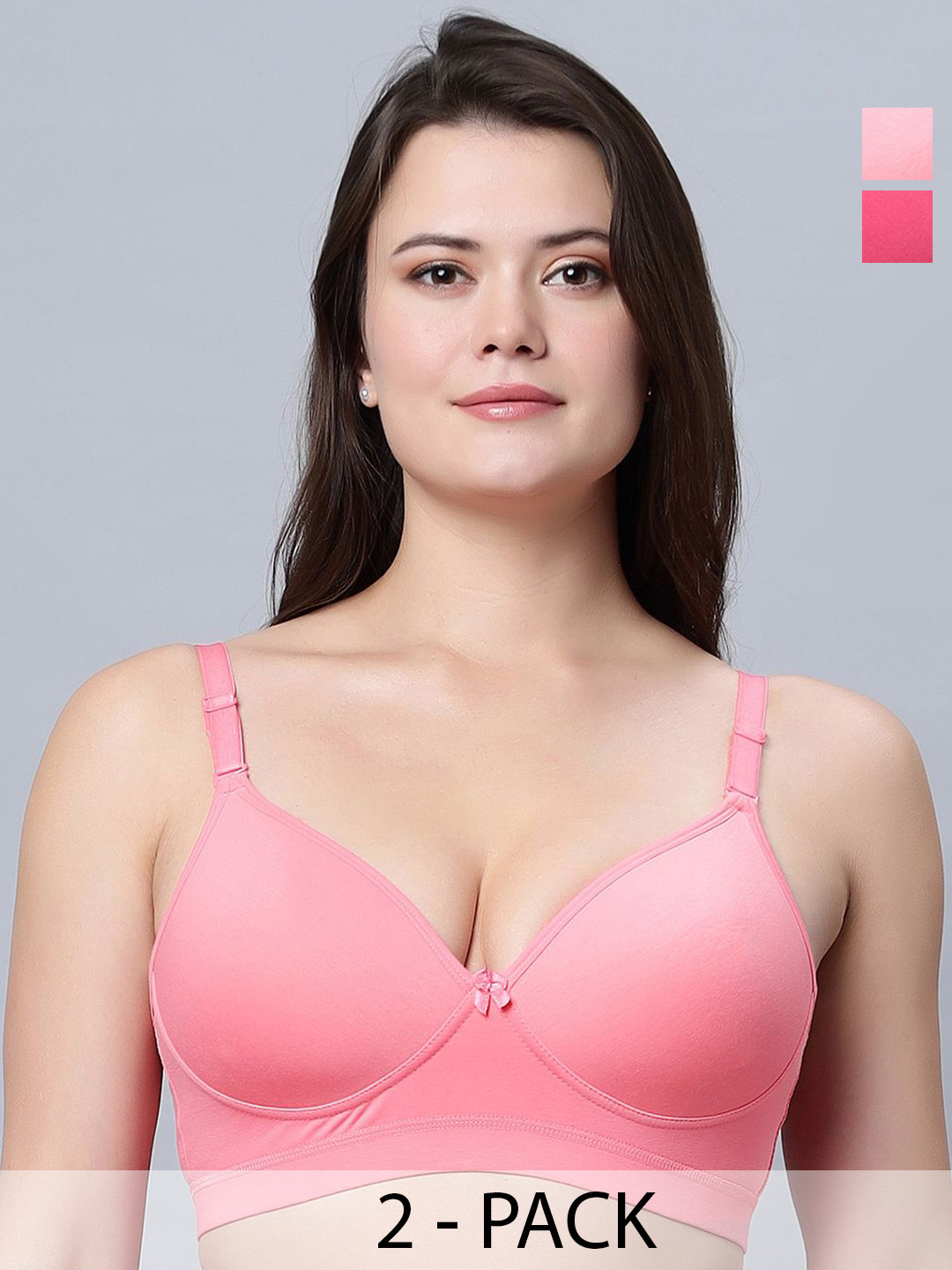 

In Care Women Pack Of 2 Full Coverage Heavily Padded Bra, Pink