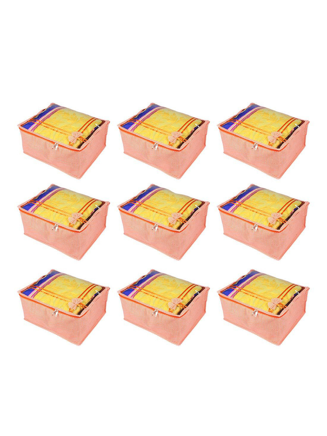 

prettykrafts Orange 9 Pieces Multi-Utility organiser
