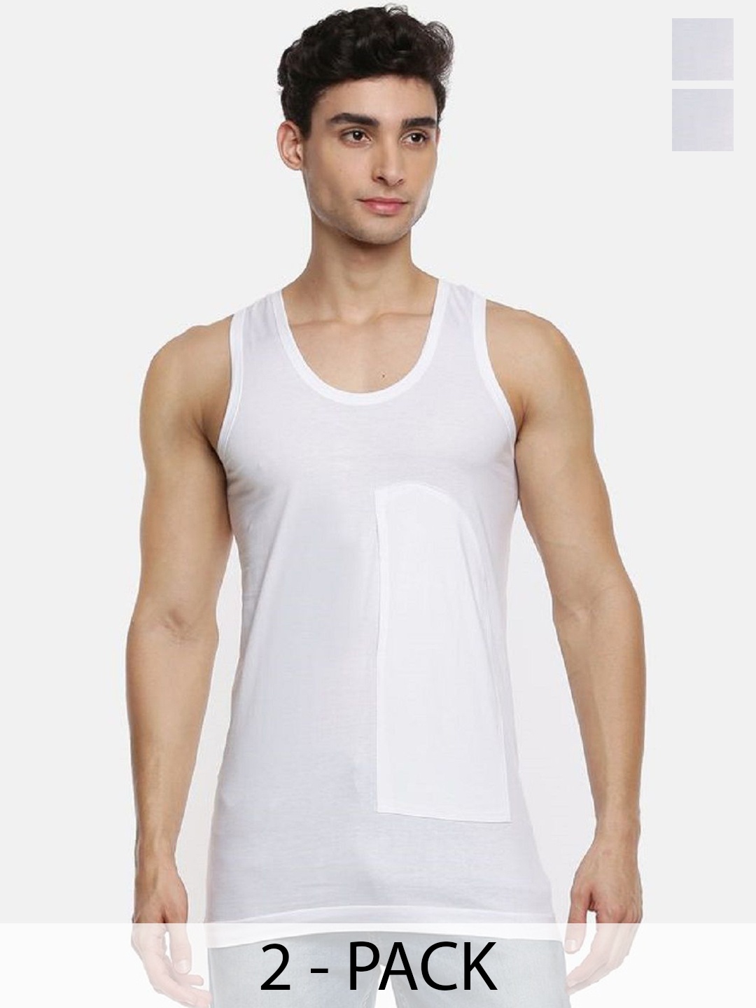 

Ramraj Pack Of 2 Men Cotton Innerwear Vests R1SukraPKTRNW2P, White