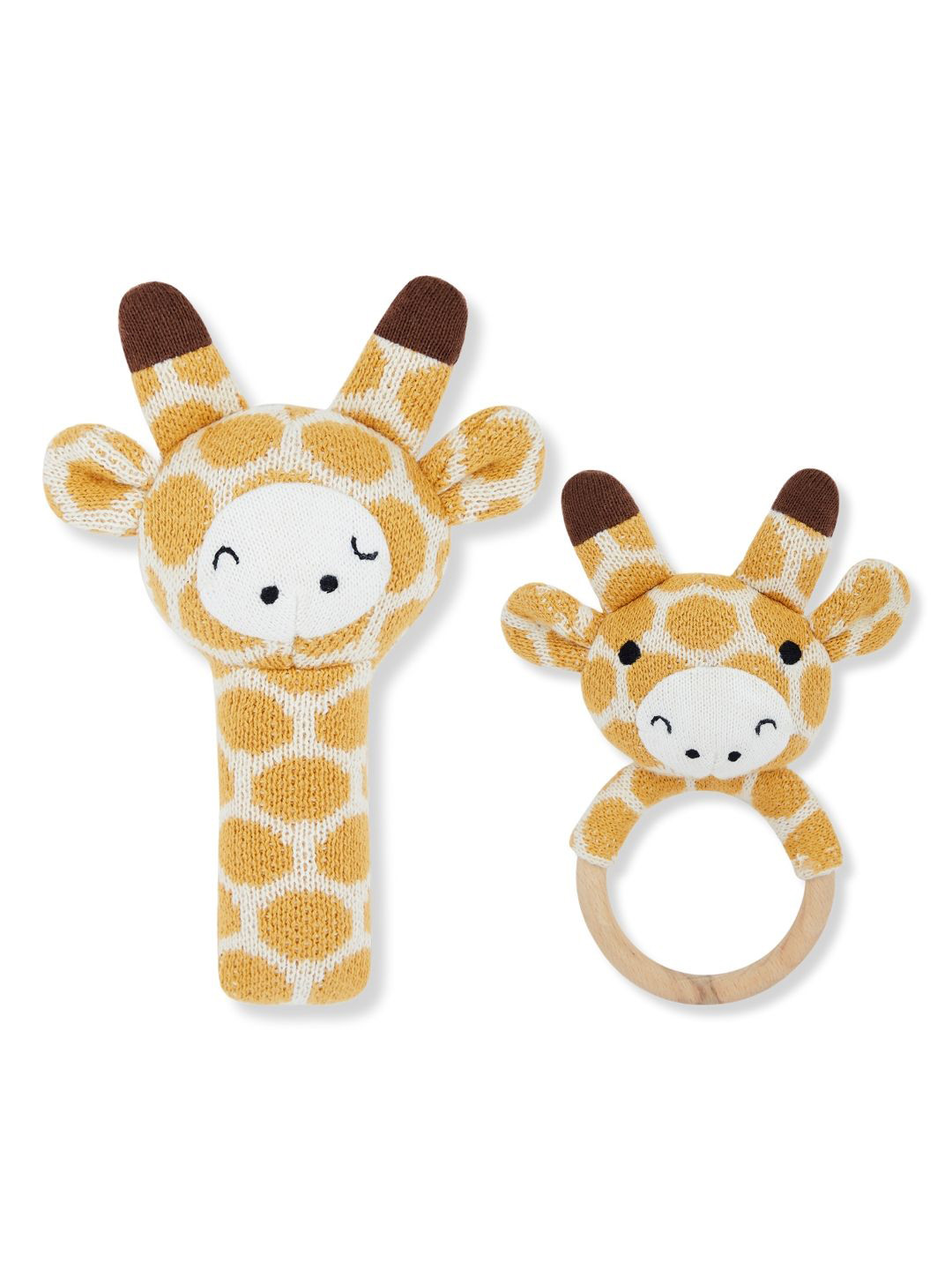 

haus & kinder 100% Cotton Set of 2 Polyfill Filled Non-Allergic Soft Toys, Gold