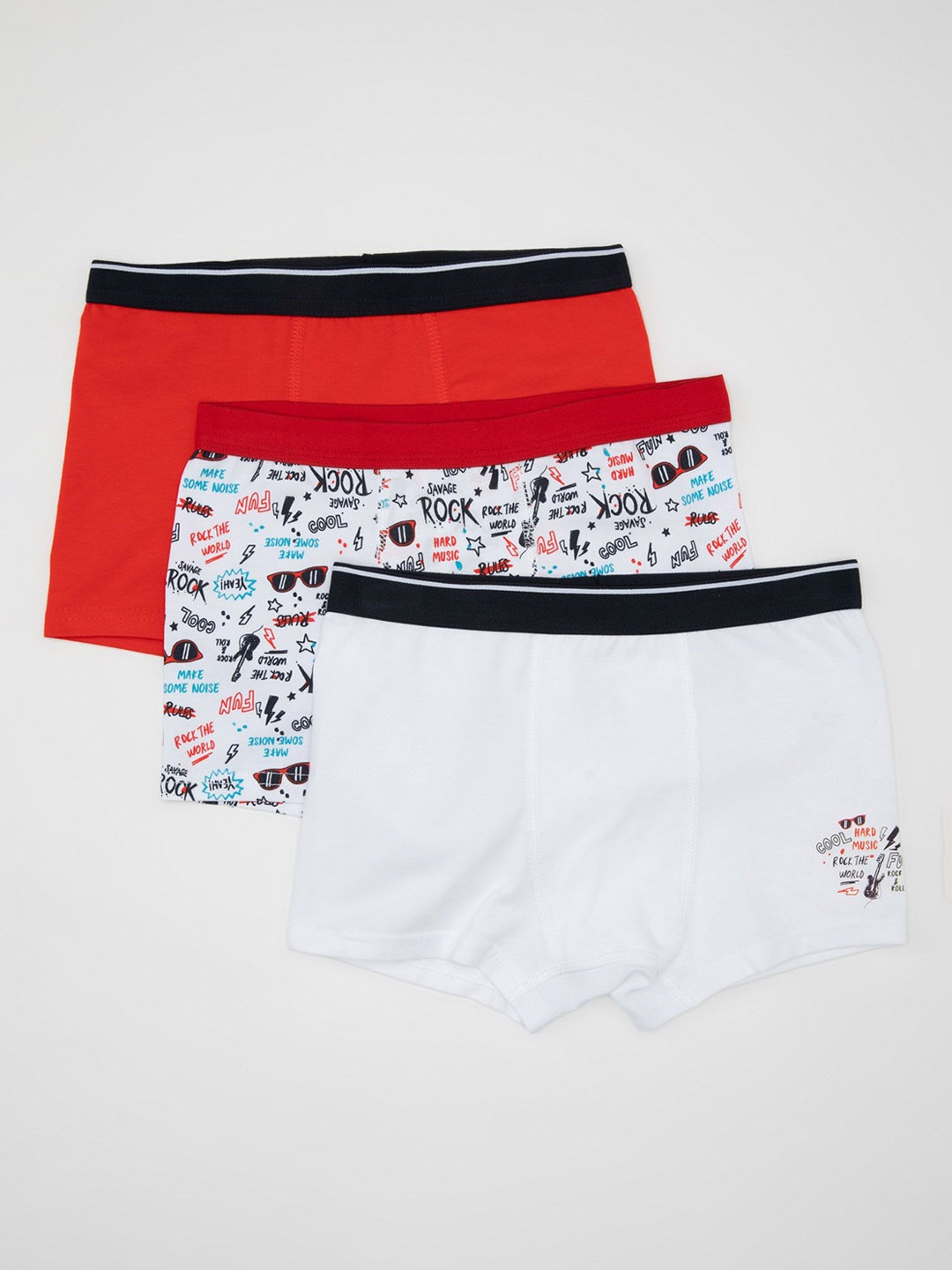 

DeFacto Boys Pack Of 3 Printed Boxers 234724611, Red