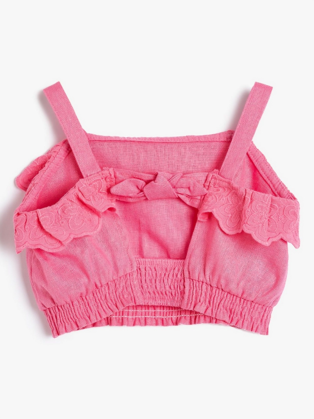 

Koton Girls Solid Shoulder Straps Top, Pink