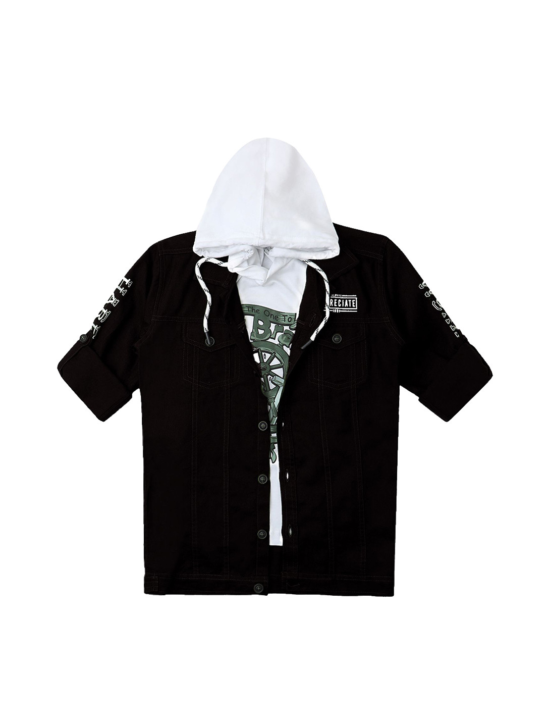 

CAVIO Boys Lightweight Jacket & T-Shirt, Black