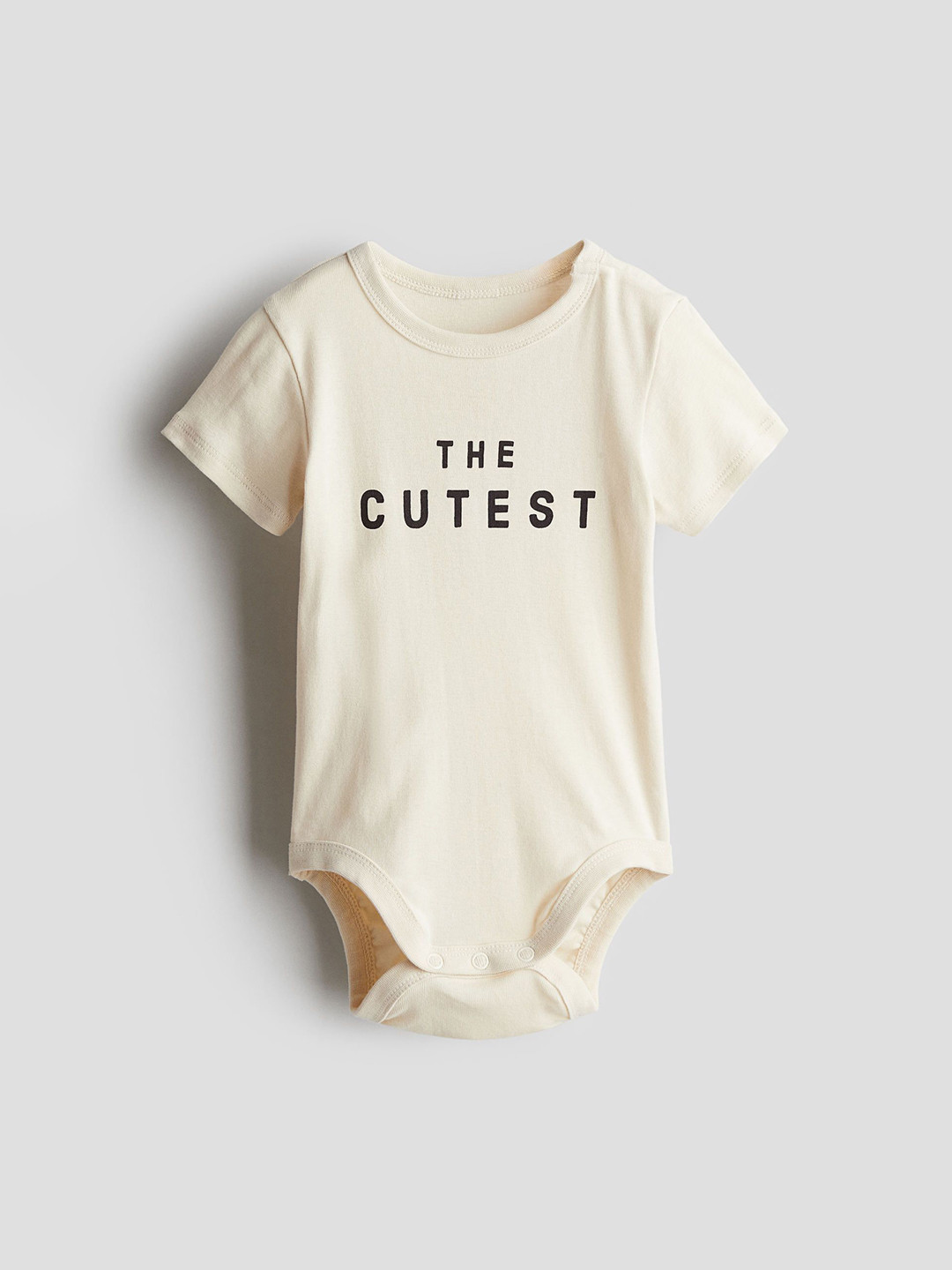 

H&M Infant Girls Pure Cotton Bodysuit, Beige