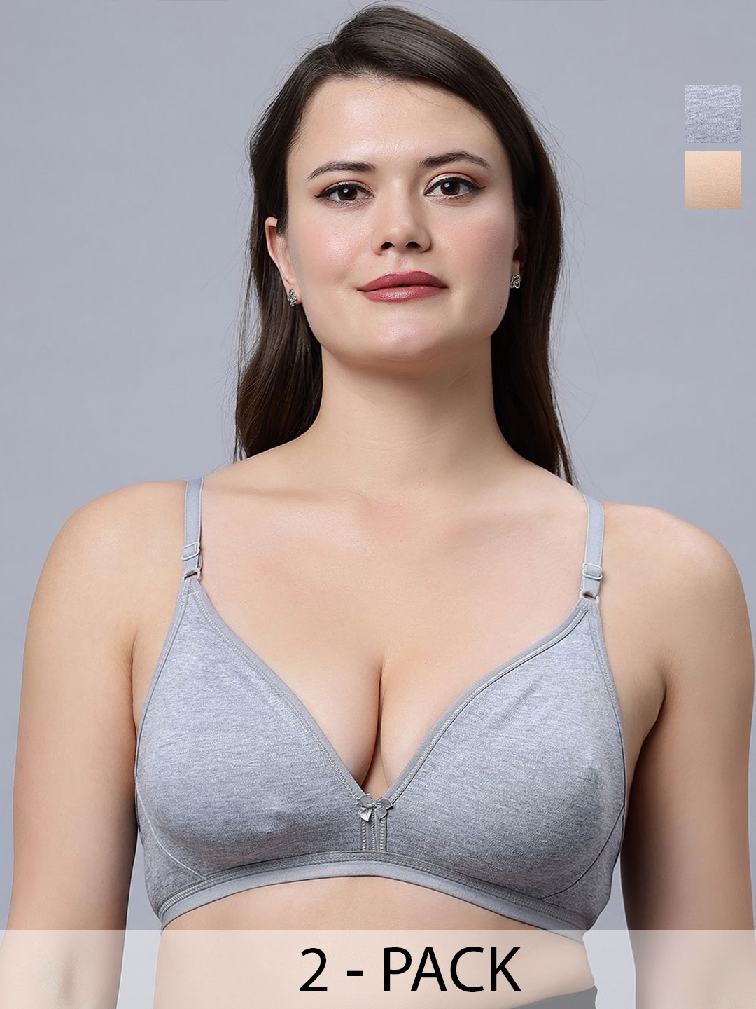 

In Care Pack Of 2 Half Coverage T-shirt Bra, Beige