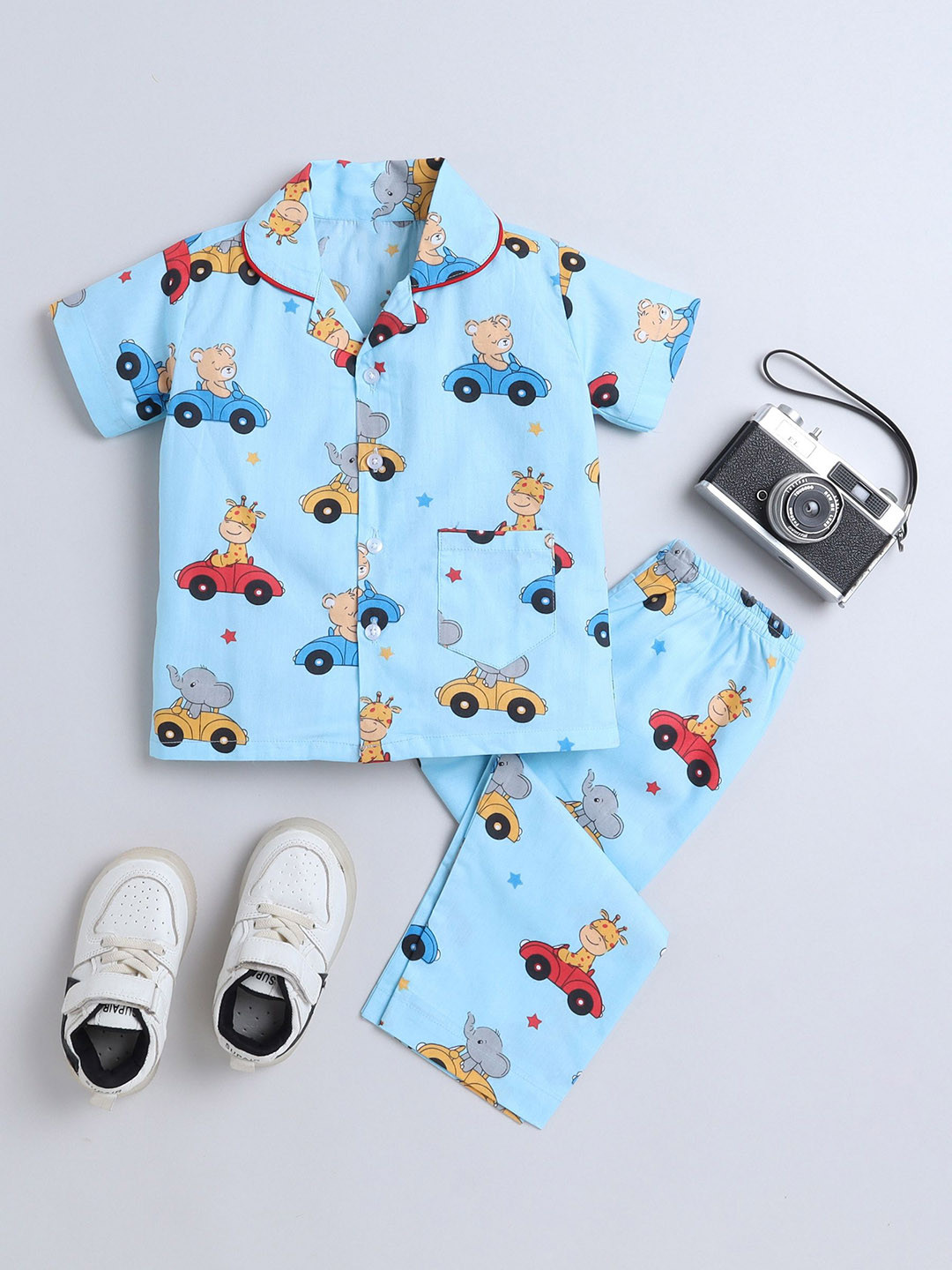 

The Magic Wand Boys Printed Night suit, Blue