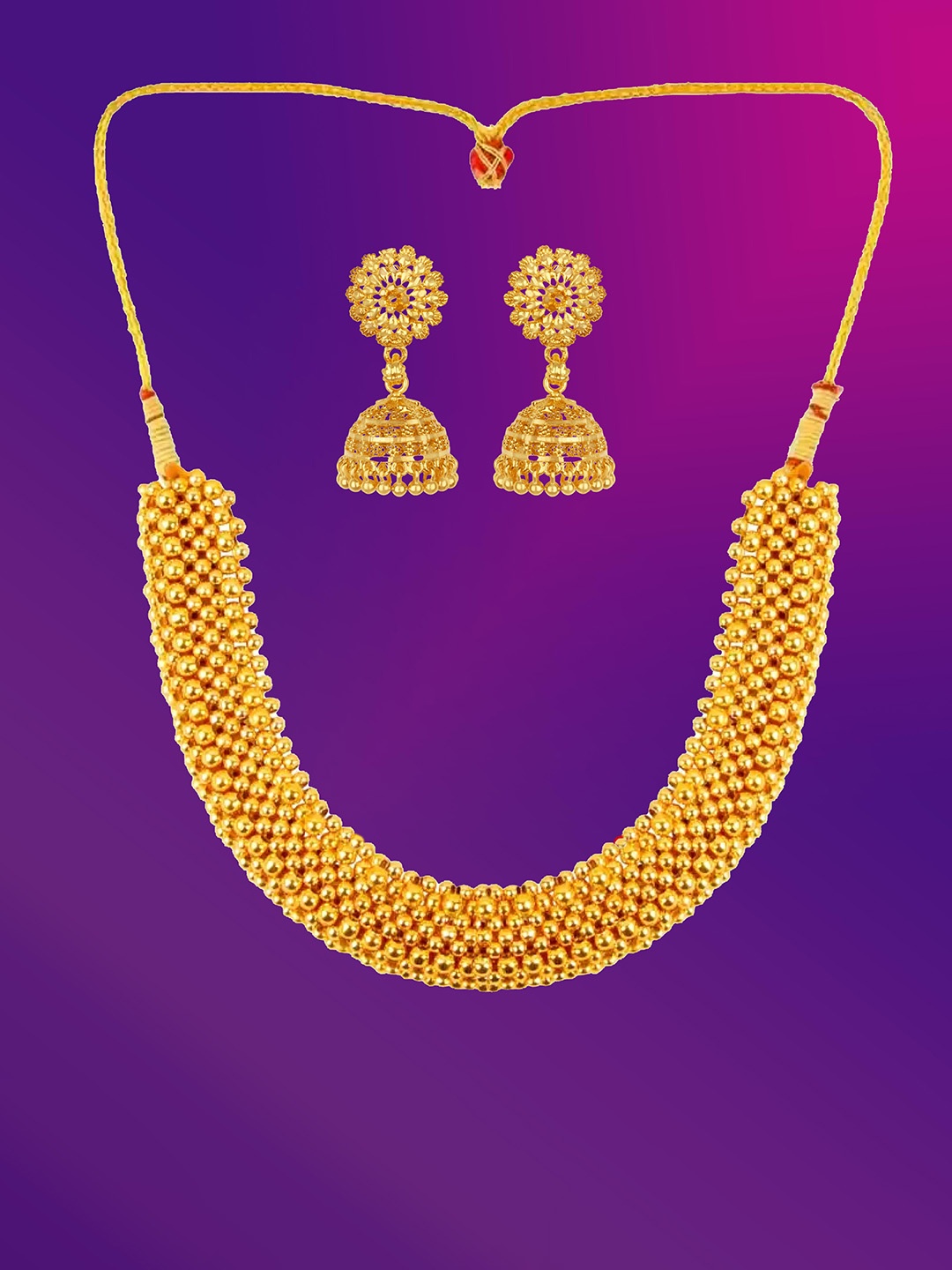 

Lila Gold-Plated Beadded Jewellery Set