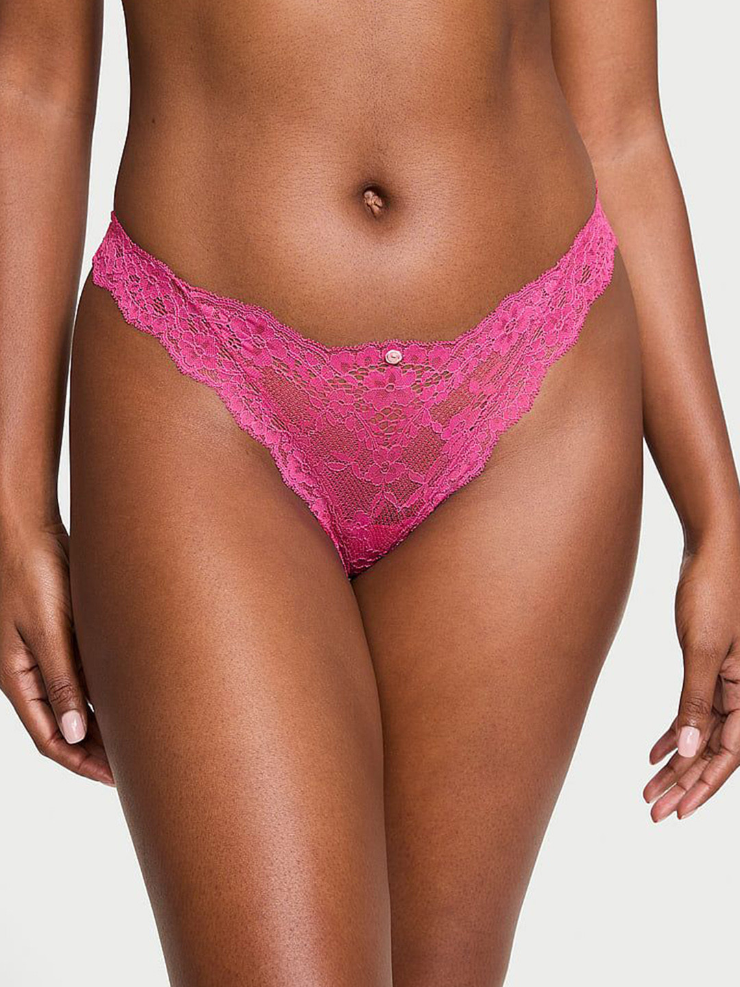 

Victoria's Secret Dream Angels Self Design Low Rise Lace Thong Briefs1125066982S5, Pink