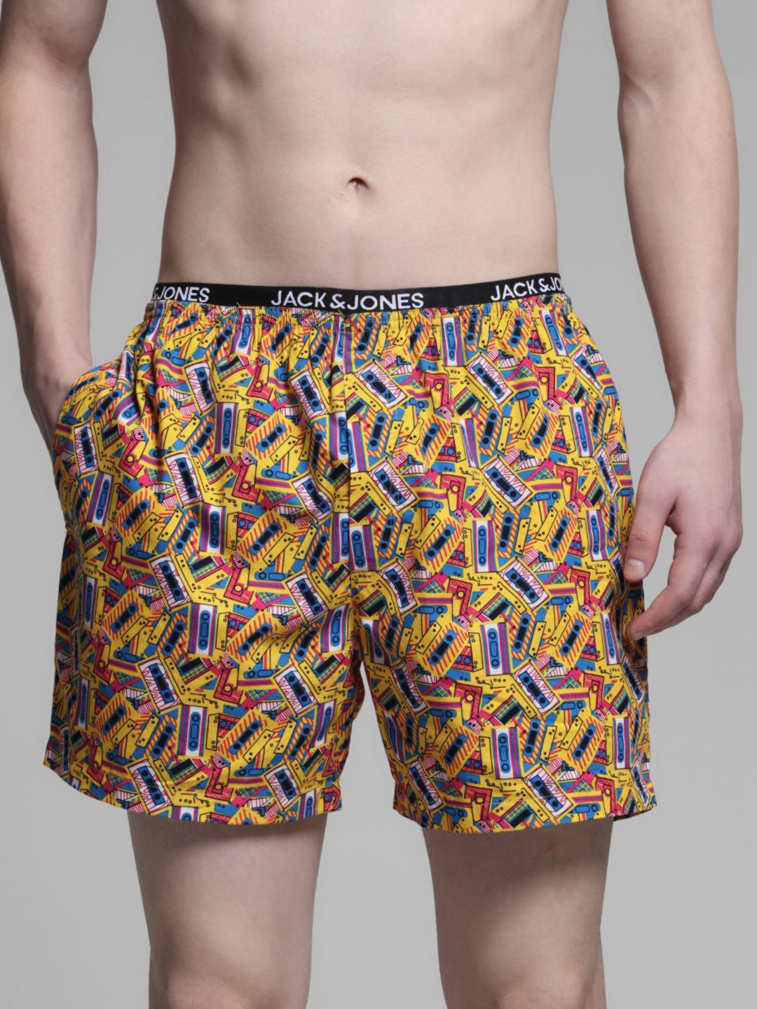 

Jack & Jones Men Printed Cotton Boxer 9008070001, Yellow